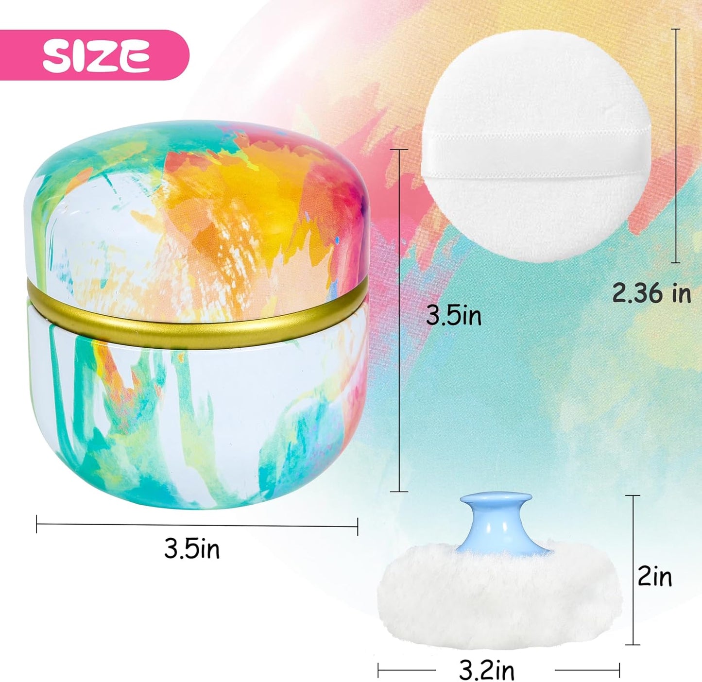 WEMEGA Body Powder Case with Powder Puff Powder Container Tea Box for Baby and Women Powder Puff and Powder Case for Travel (Dreamtime1)
