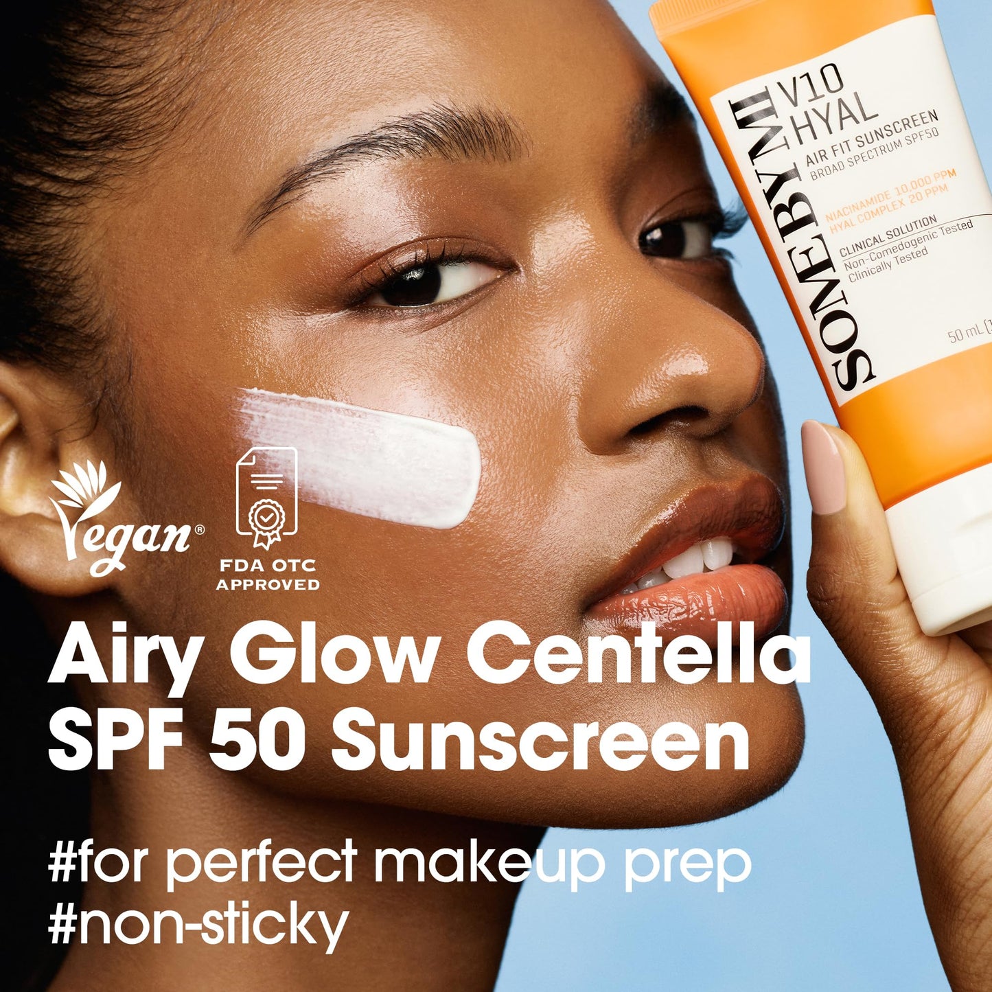 SOME BY MI V10 Hyal Air Fit Sunscreen SPF 50 – 1.69oz, 50ml – Korean Centella Sunscreen for Face