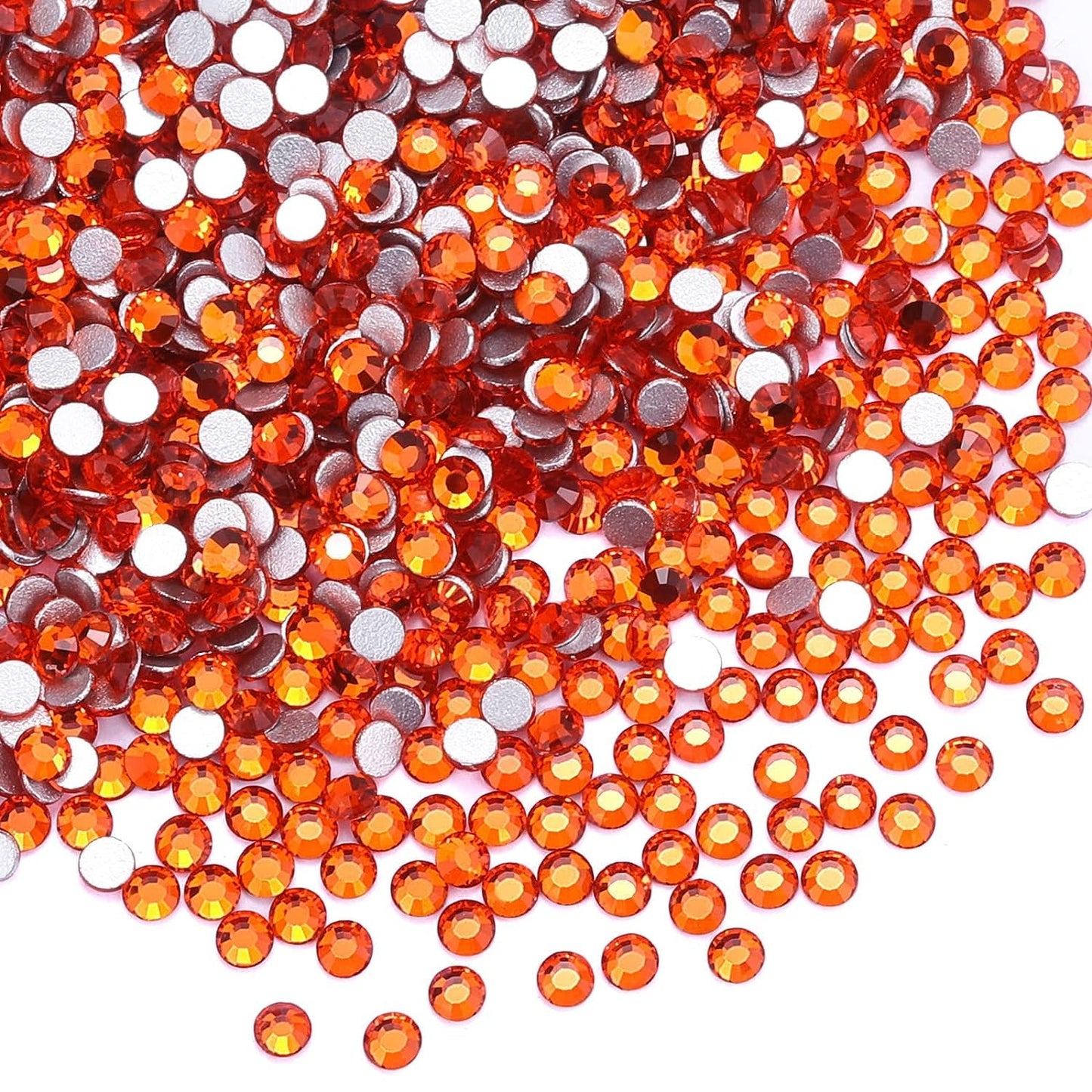 1440Pcs Orange Crystal Rhinestones,Glass Flatback Rhinestones Gemstones Small for Nail Face Makeup Art Crafts Clothes Decoration - (SS6,2.0mm,Orange)