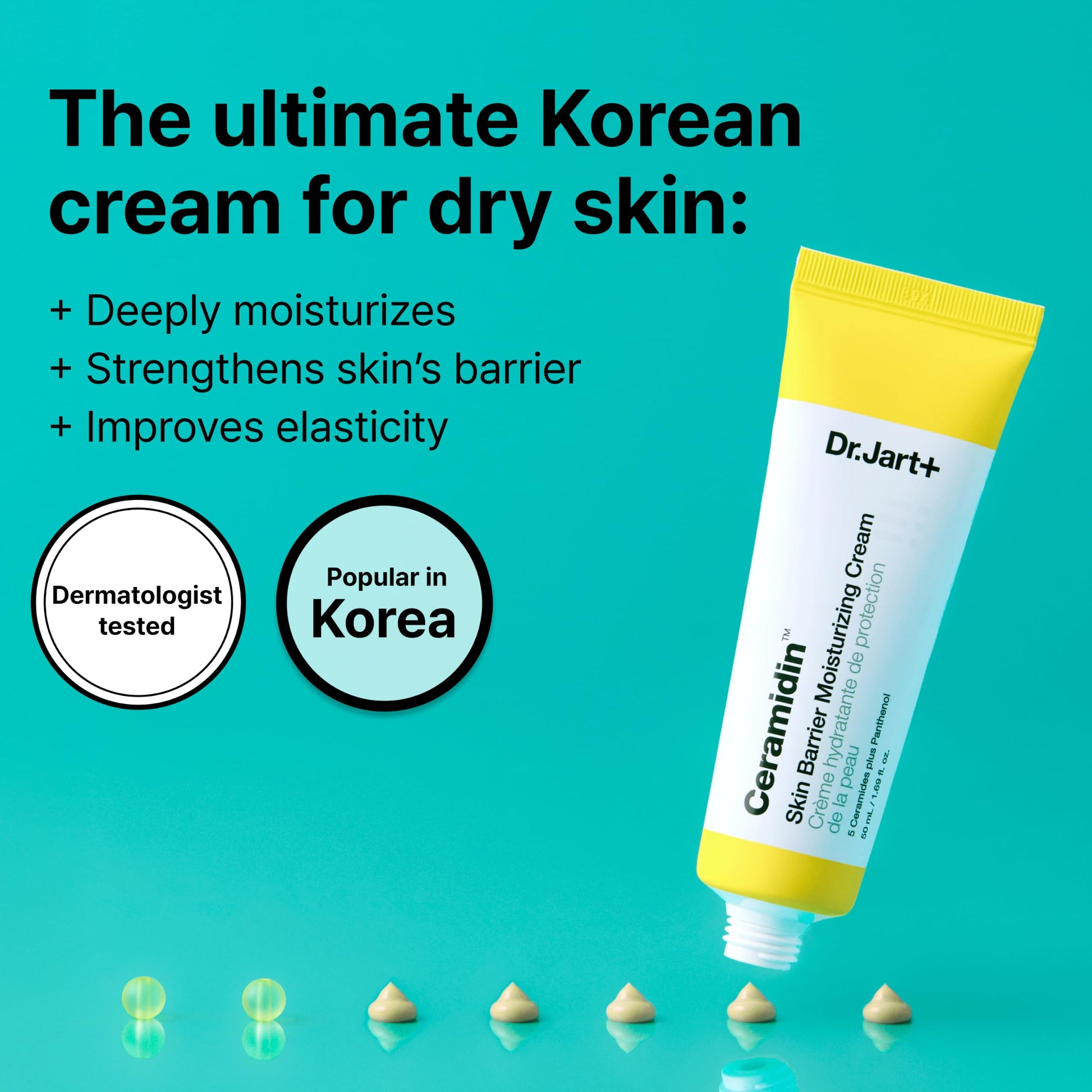 Dr.Jart+ Ceramidin Skin Barrier Korean Face Cream Moisturizer with Ceramides and Panthenol | Korean