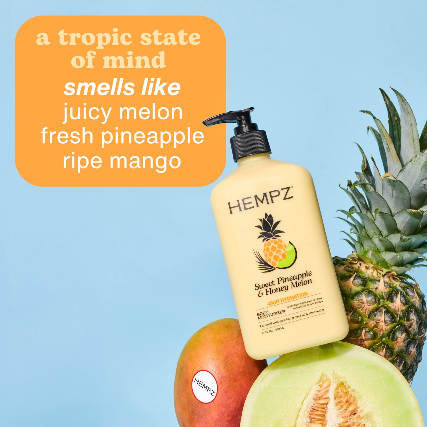 Hempz Sweet Pineapple & Honey Melon Moisturizing Body Lotion - 17 Fl Oz