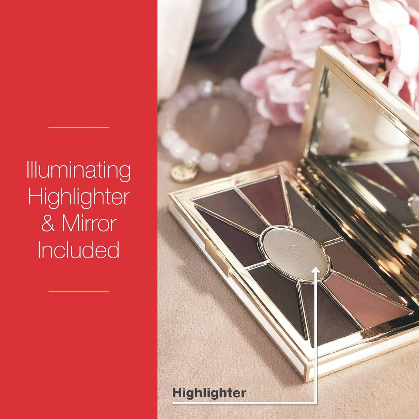 Mirabella Eye Love You Neutral Shimmer Eyeshadow Palette - Makeup Palette w/Ultra Pigmented Pressed Powders, Creamy Matte & Shimmer Pink Eyeshadow Shades - Romance