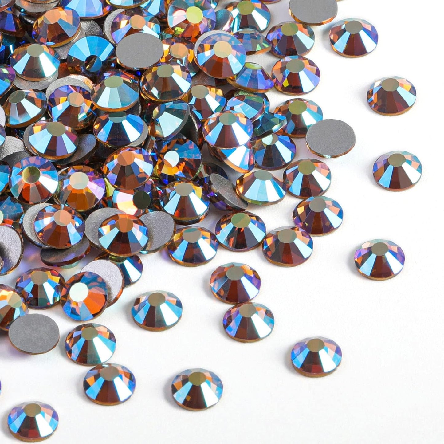 beadsland 1440 Pieces Flat Back Crystal Rhinestones Round Gems,Lt.Colorado Topaz AB,SS20,4.6-4.8mm