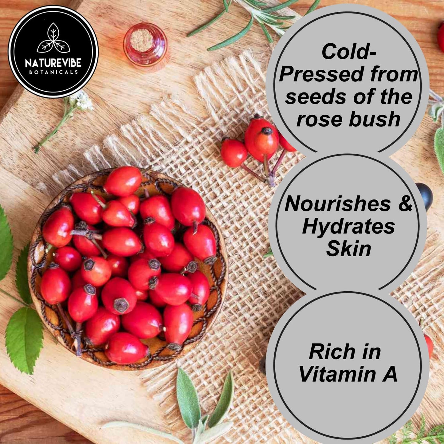 Naturevibe Botanicals Rosehip Oil 32 Ounces | 100% Pure and Natural | Great for Skin Care and Hair Care