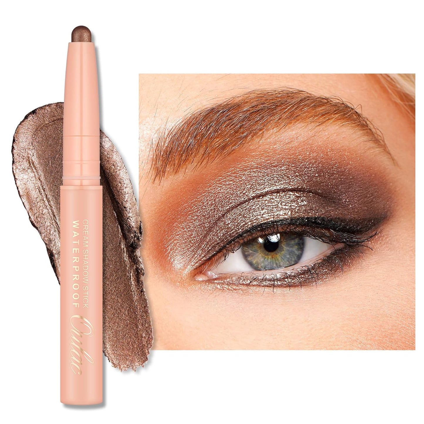 Oulac Brown Eyeshadow Pencil – Twist-Up Creamy Crayon, Waterproof Long Lasting Eye Makeup, Vegan & Cruelty-Free Eye Makeup, 1.25g, 15 Velvet Teddy