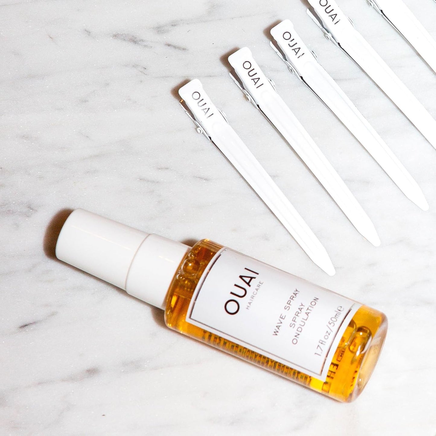 OUAI Wave Spray Travel Size - Coconut Oil & Rice Protein Texturizing Mist for Beach Waves, Volume & Shine - Paraben-Free, Safe for Color & Keratin-Treated Hair (1.7 fl oz)