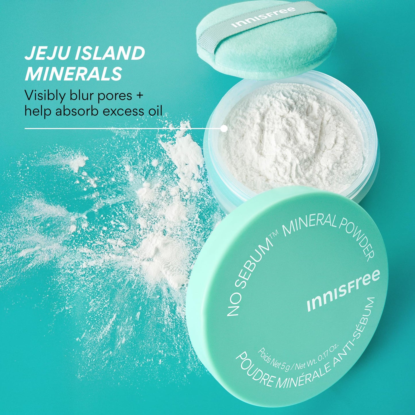 innisfree No Sebum Matte Mineral Powder | Korean Loose Setting Powder for Oil and Shine Control |