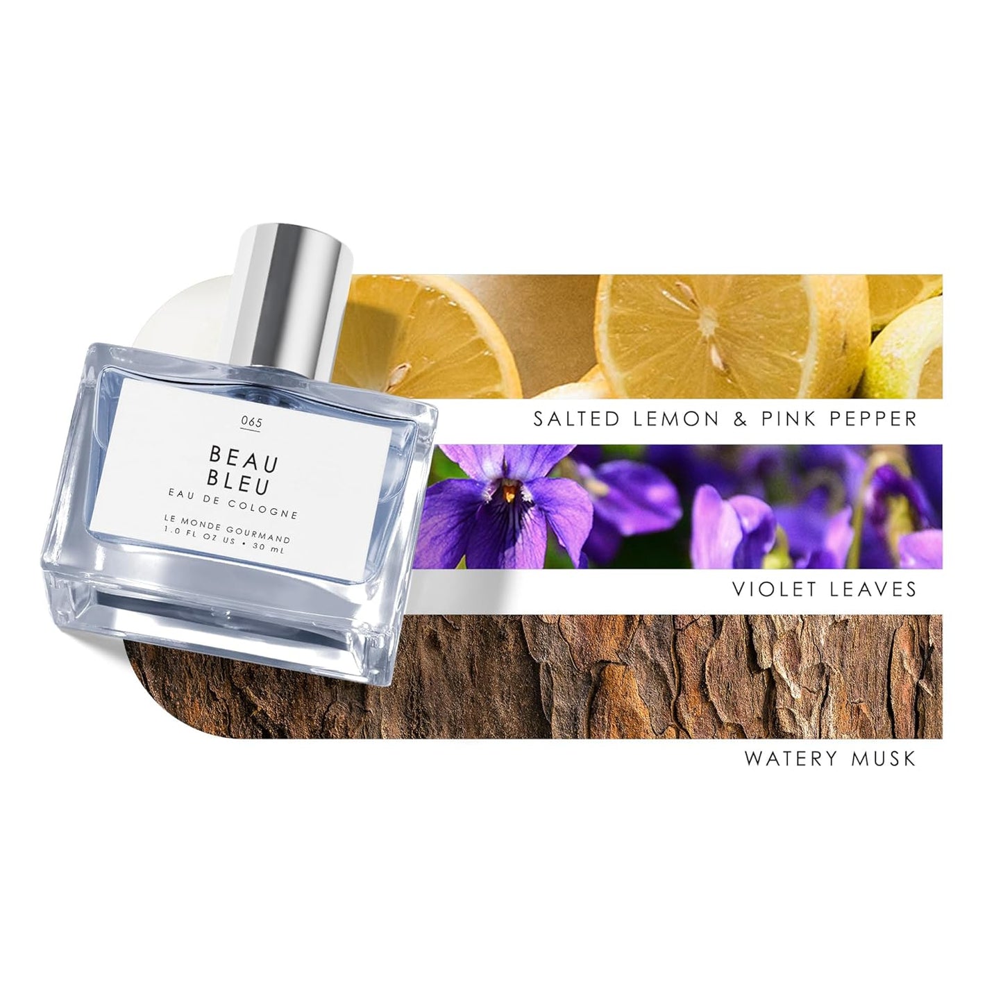 Le Monde Gourmand Beau Bleu Eau de Cologne - 1 fl oz (30 ml) - Unisex, Woody, Citrus, Musky Perfume Notes