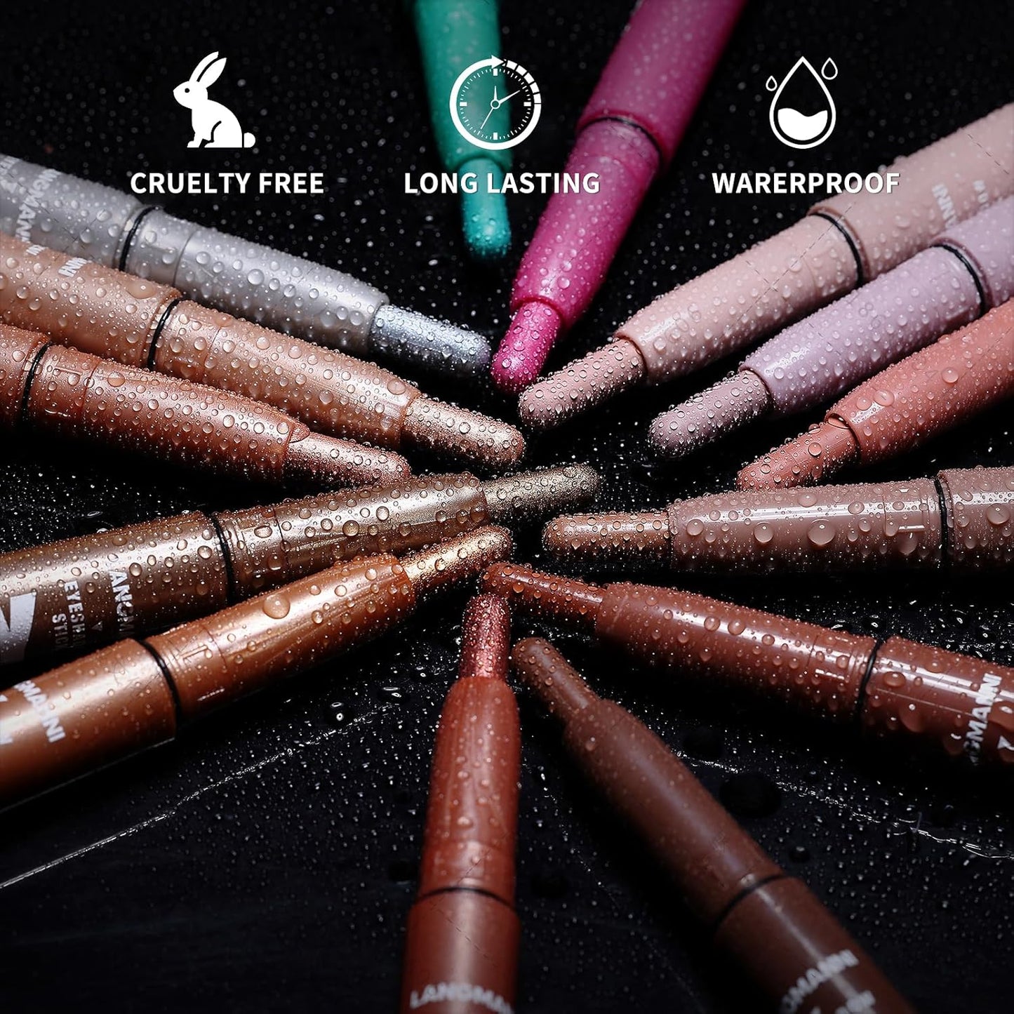 LANGMANNI Eyeshadow Stick, 6 PCS Waterproof Multi-Color Eyeshadow Pen Set, Creamy Long-Lasting Eye Makeup Kit, Natural & Shimmer Shades Contour Stick, Perfect Gifts For Women (#E)