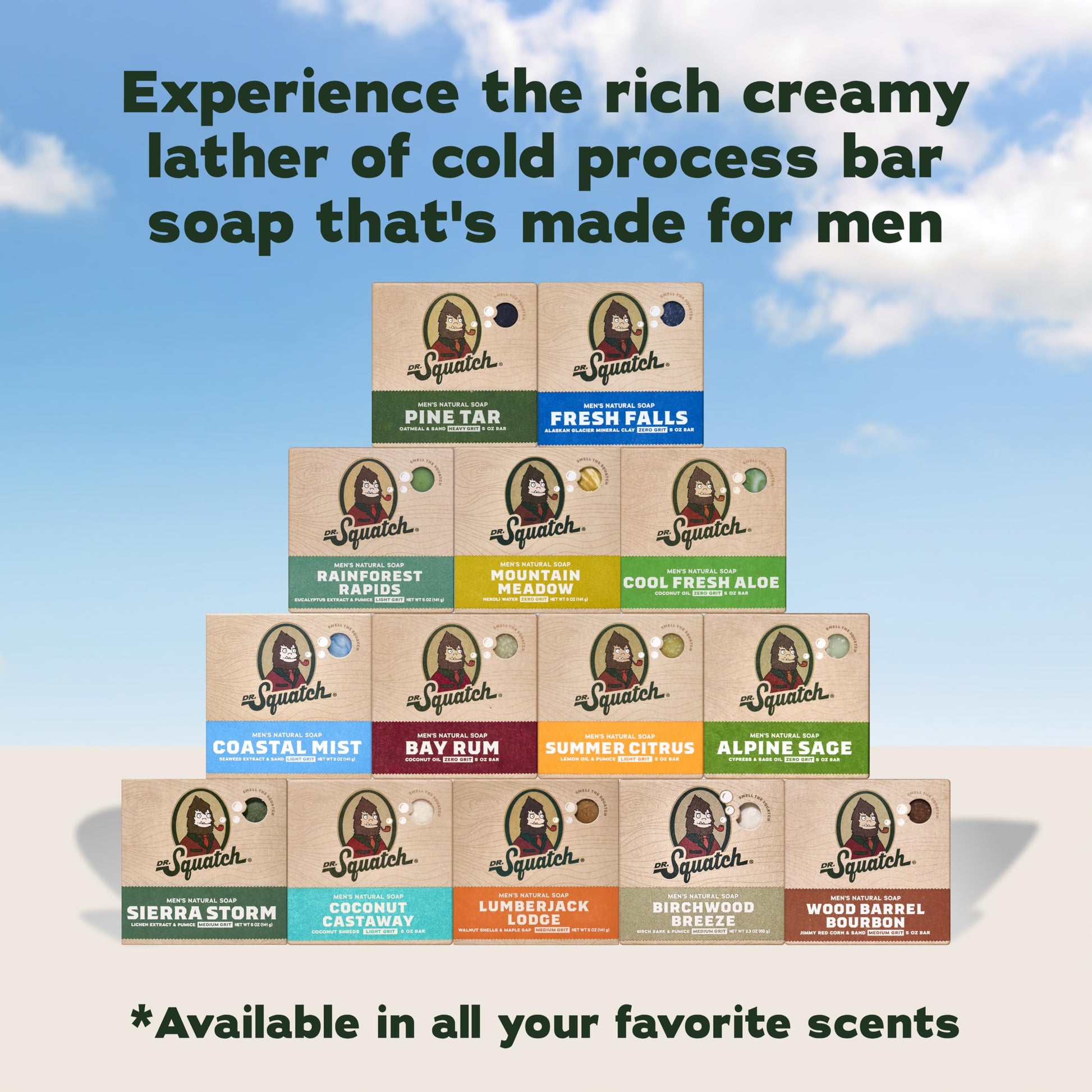 Dr. Squatch Natural Men’s Bar Soap - Cold Process Body Soap Bar with Natural Oils - Gifts for Men