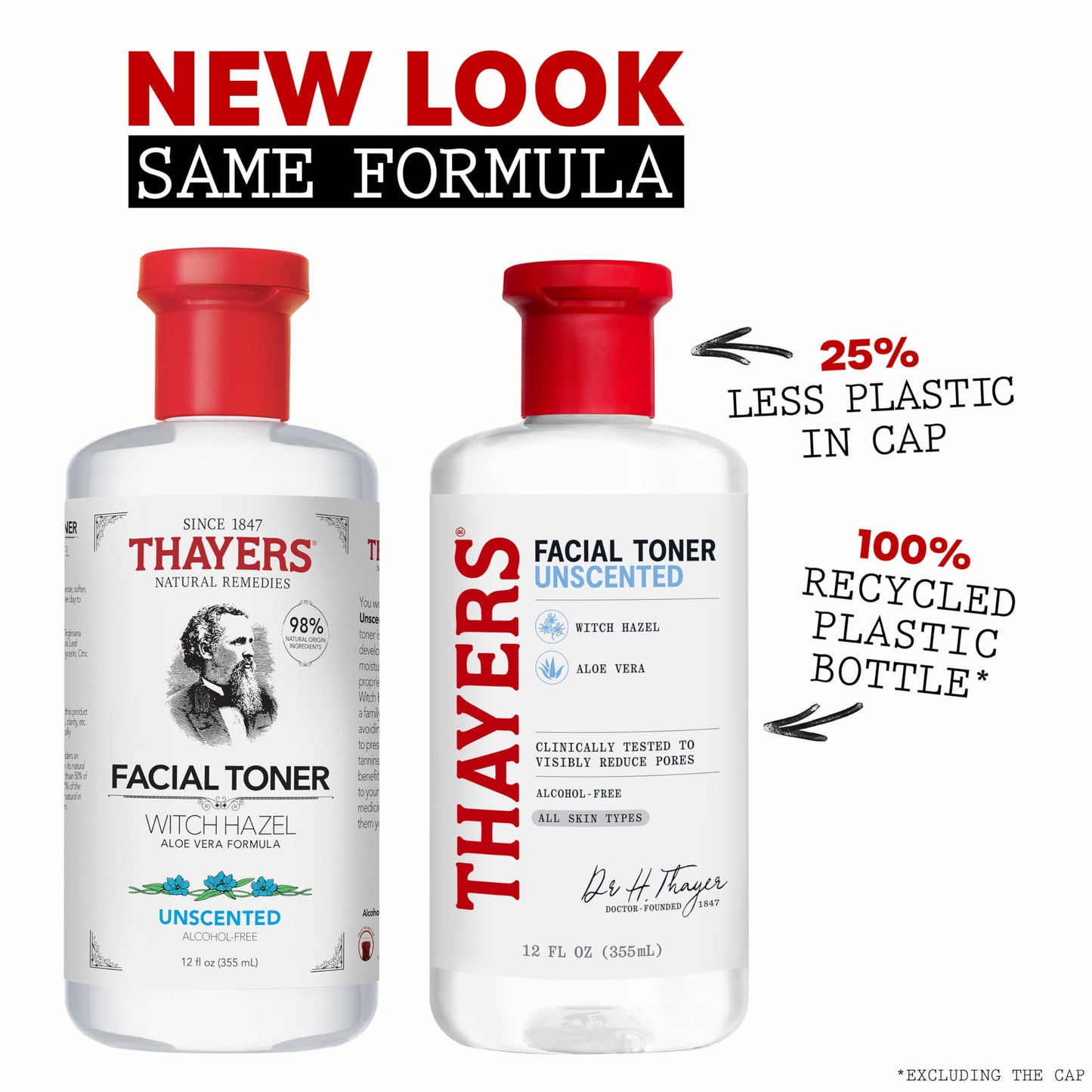 THAYERS Alcohol-Free, Hydrating, Unscented Witch Hazel Facial Toner with Aloe Vera Formula, Vegan