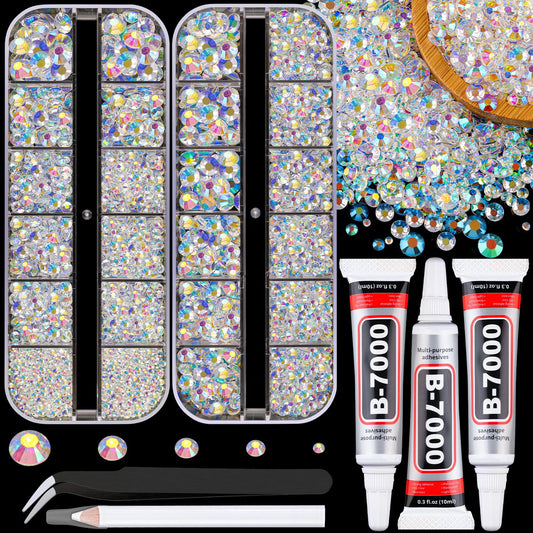 Resin Jelly Rhinestones for Crafting with B7000 Jewelry Glue, 2 Boxes Transparent AB Flatback