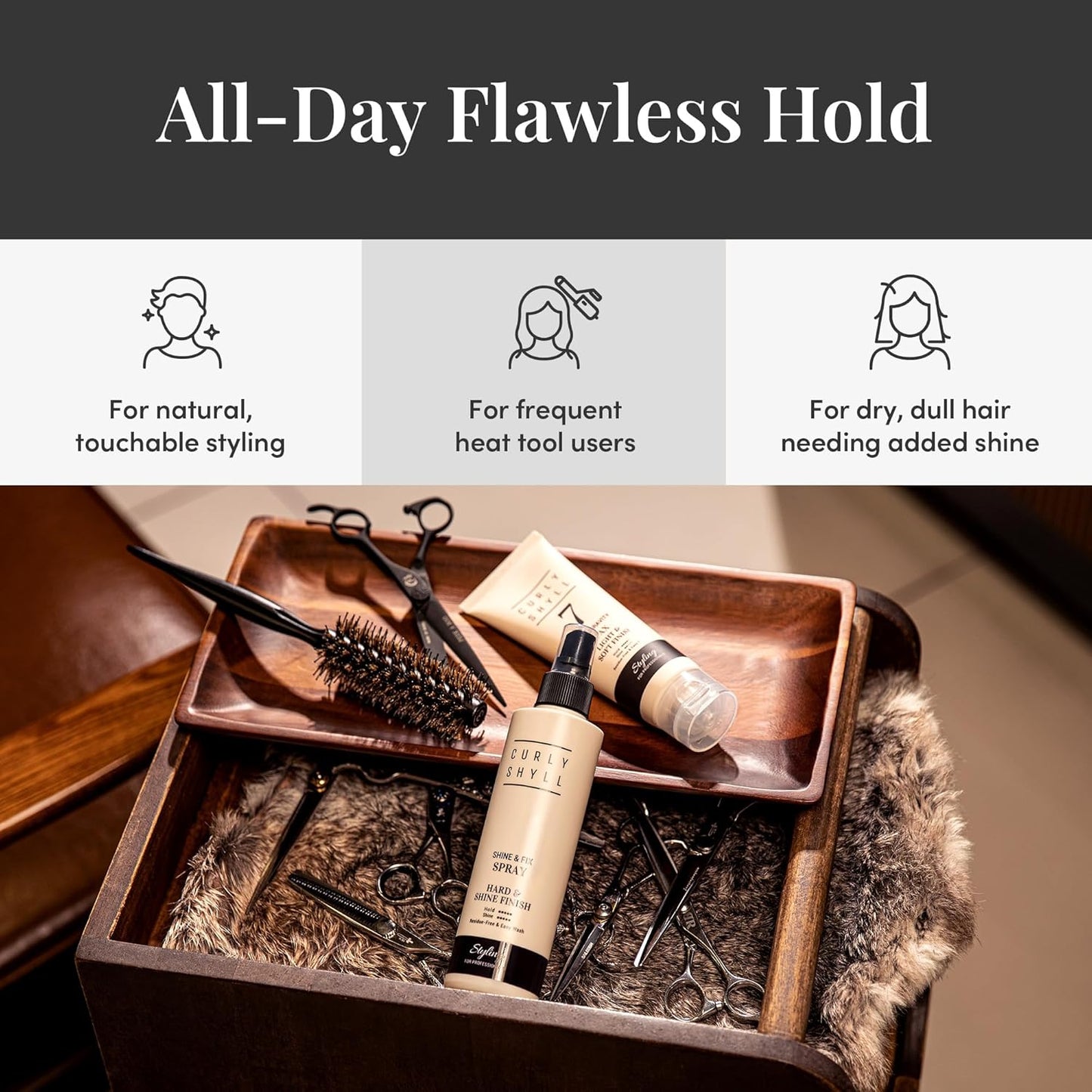 Shine & Fix Spray | High Hold Hair Spray | Clean-Finish Mist Type Styling Spray | Non-Sticky, Fast-Drying | 240ml