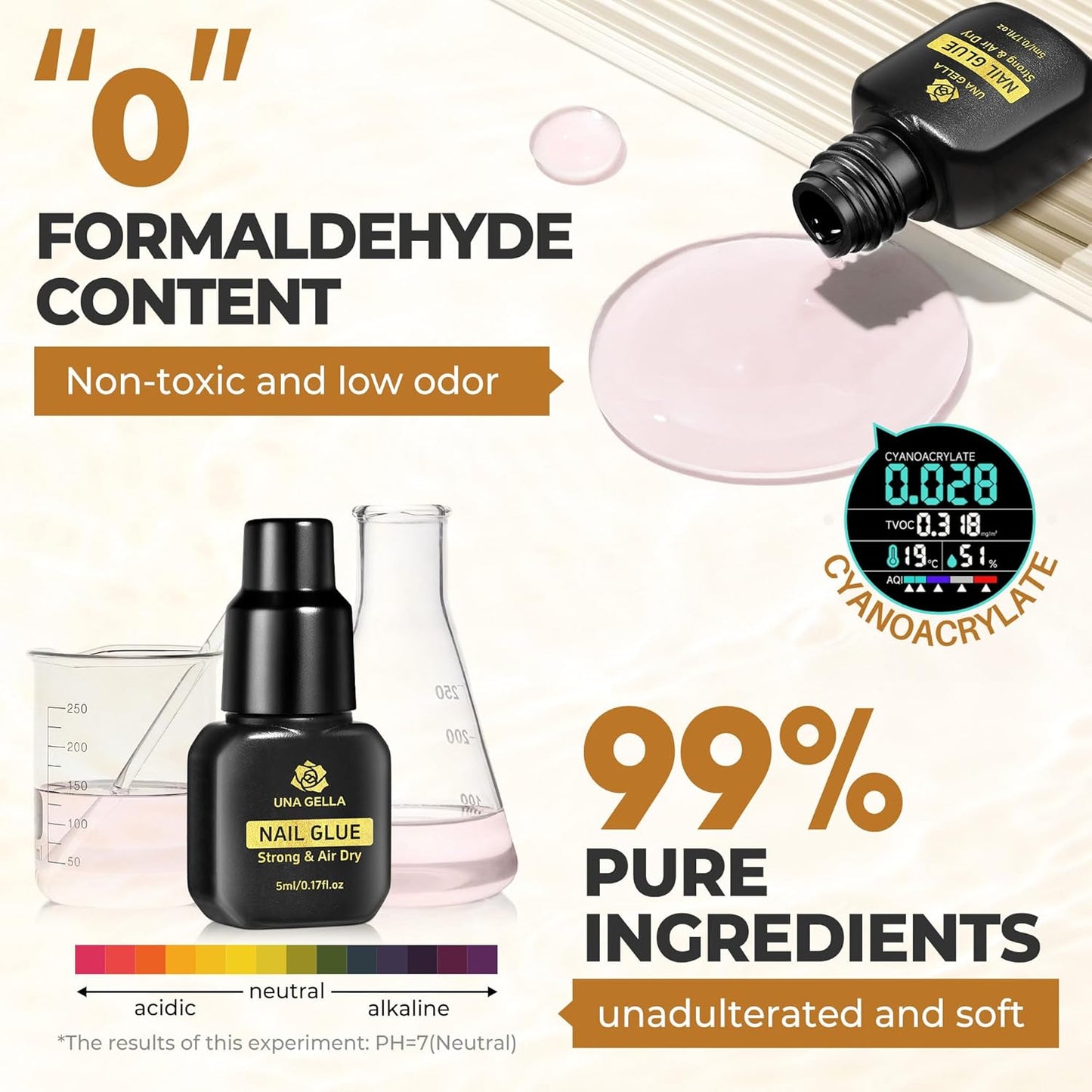 UNA GELLA Quick Drying Super Nail Glue for Press On Nails, Acrylic Nails & Nail Tips No Lamp Need Press On Nails Glue Drip Use with Opener（5ML） Long Lasting for DIY Nail Art