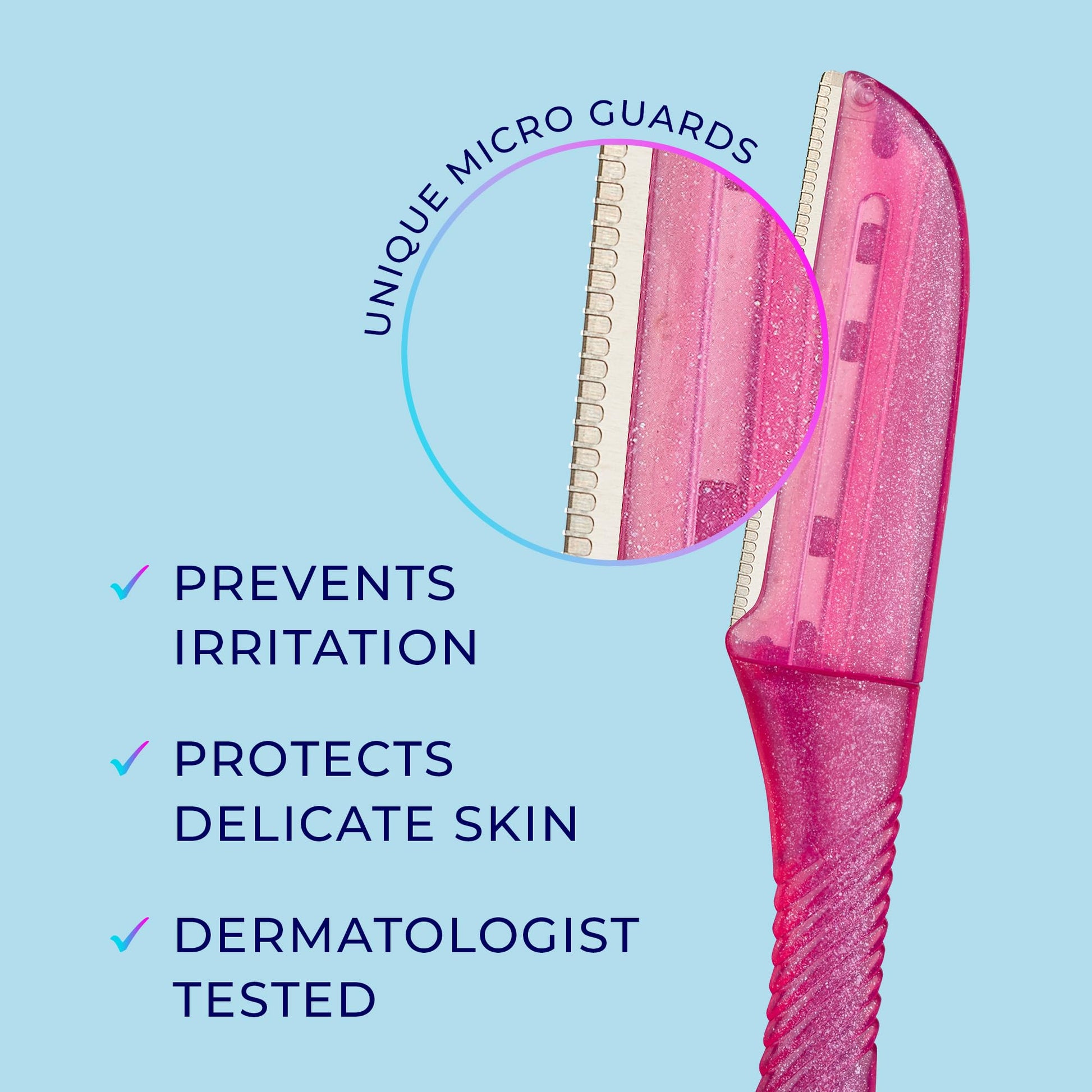 Schick Hydro Silk Touch-Up Dermaplaning Tool with Precision Cover, 3ct | Dermaplane Razor, Face