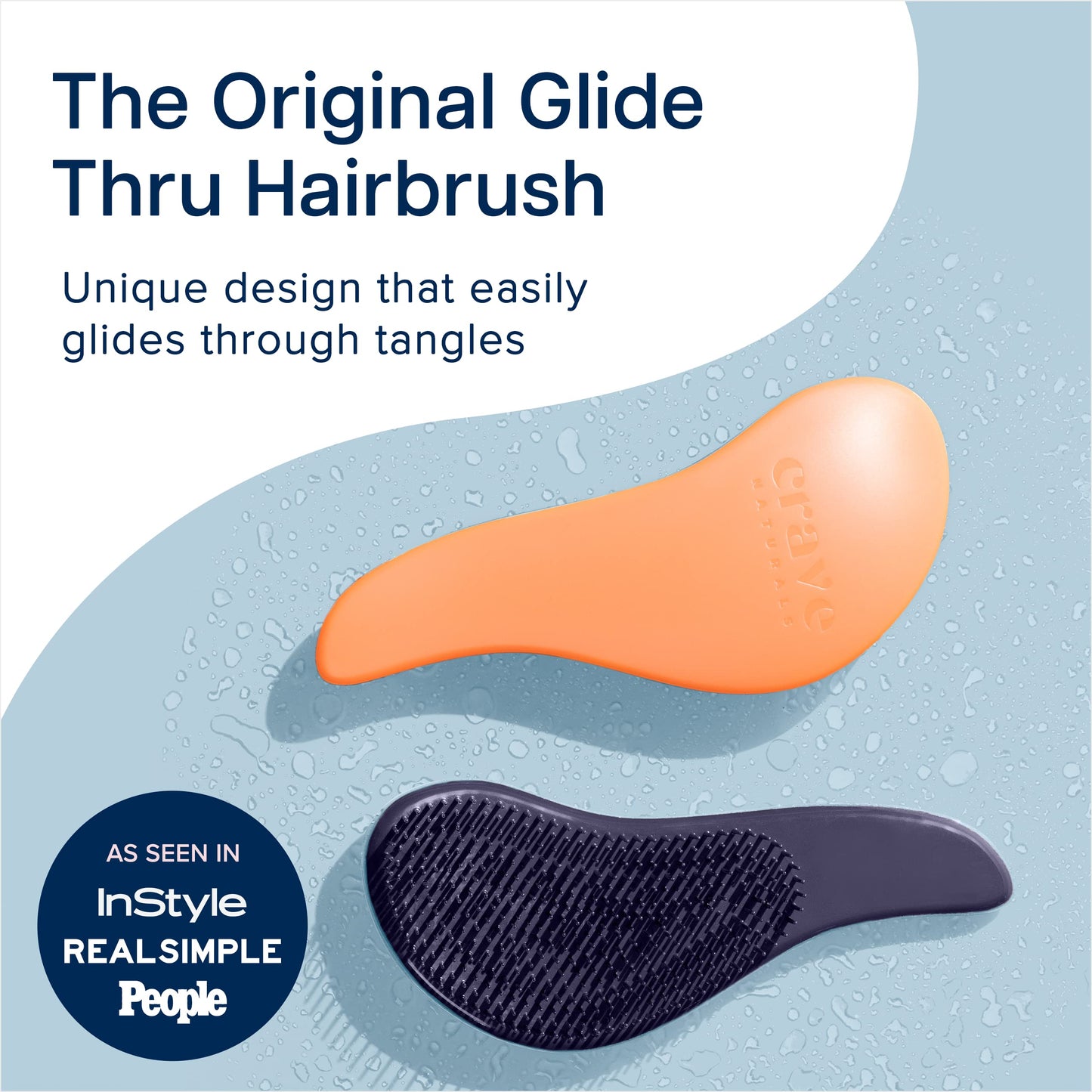 Crave Naturals Glide Thru Hair Brush - Detangler Brush for Curly, Straight, Wet or Dry Hair