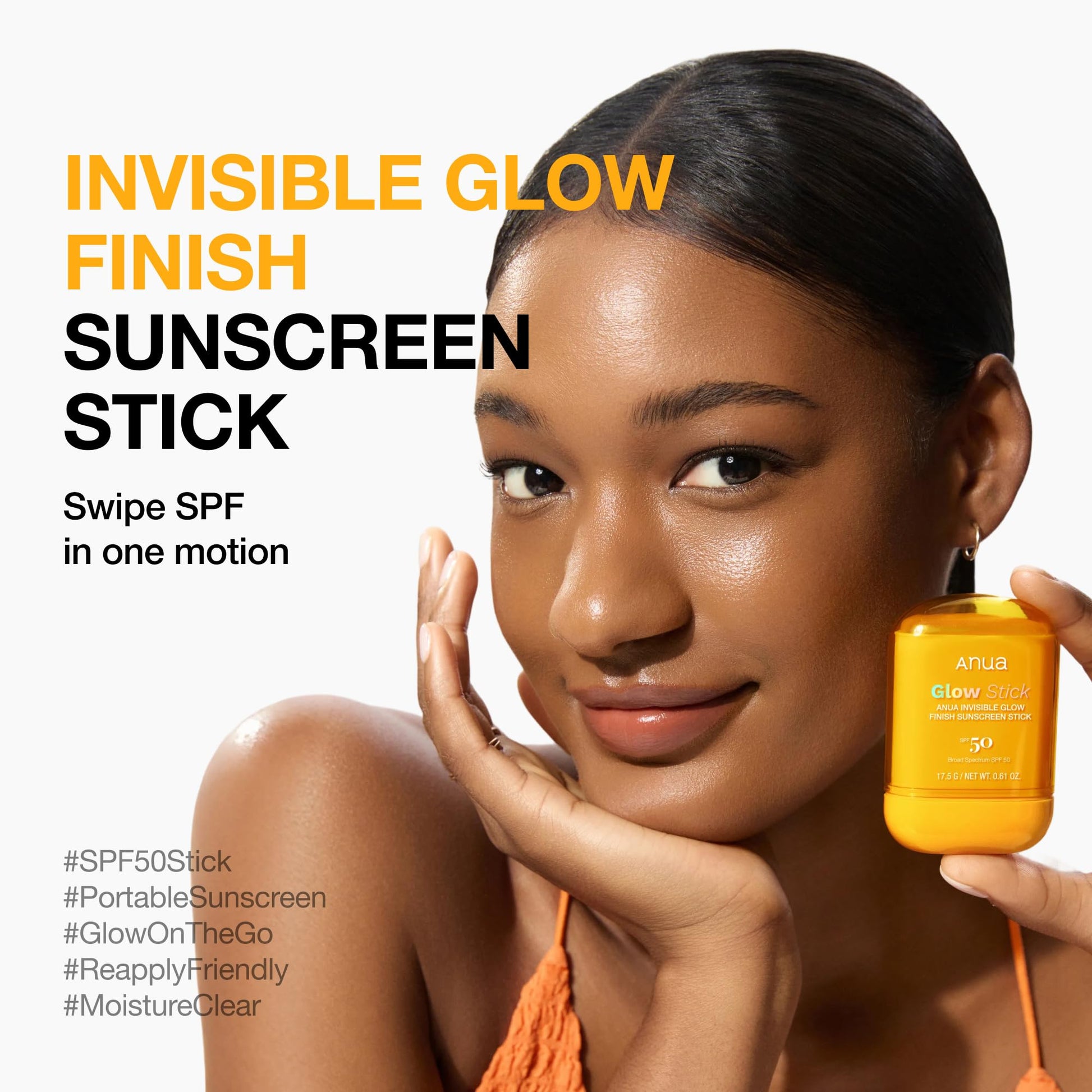 Anua Invisible Glow Sun Stick, SPF 50, Broad Spectrum UV Protection, Lightweight Sheer Finish for