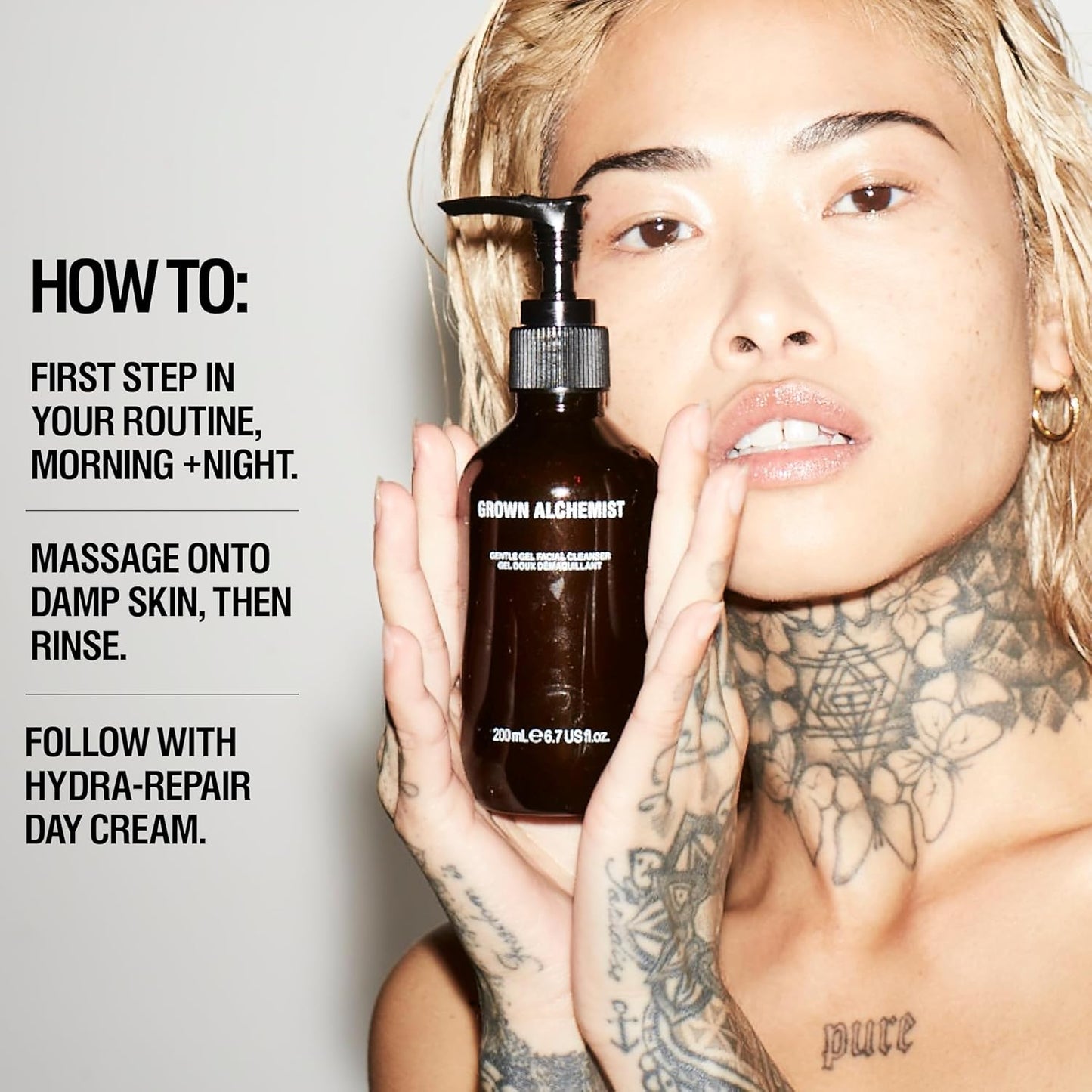 Grown Alchemist Facial Cleanser Set: Polishing Exfoliator (75ml) + Gentle Gel Cleanser (200ml)