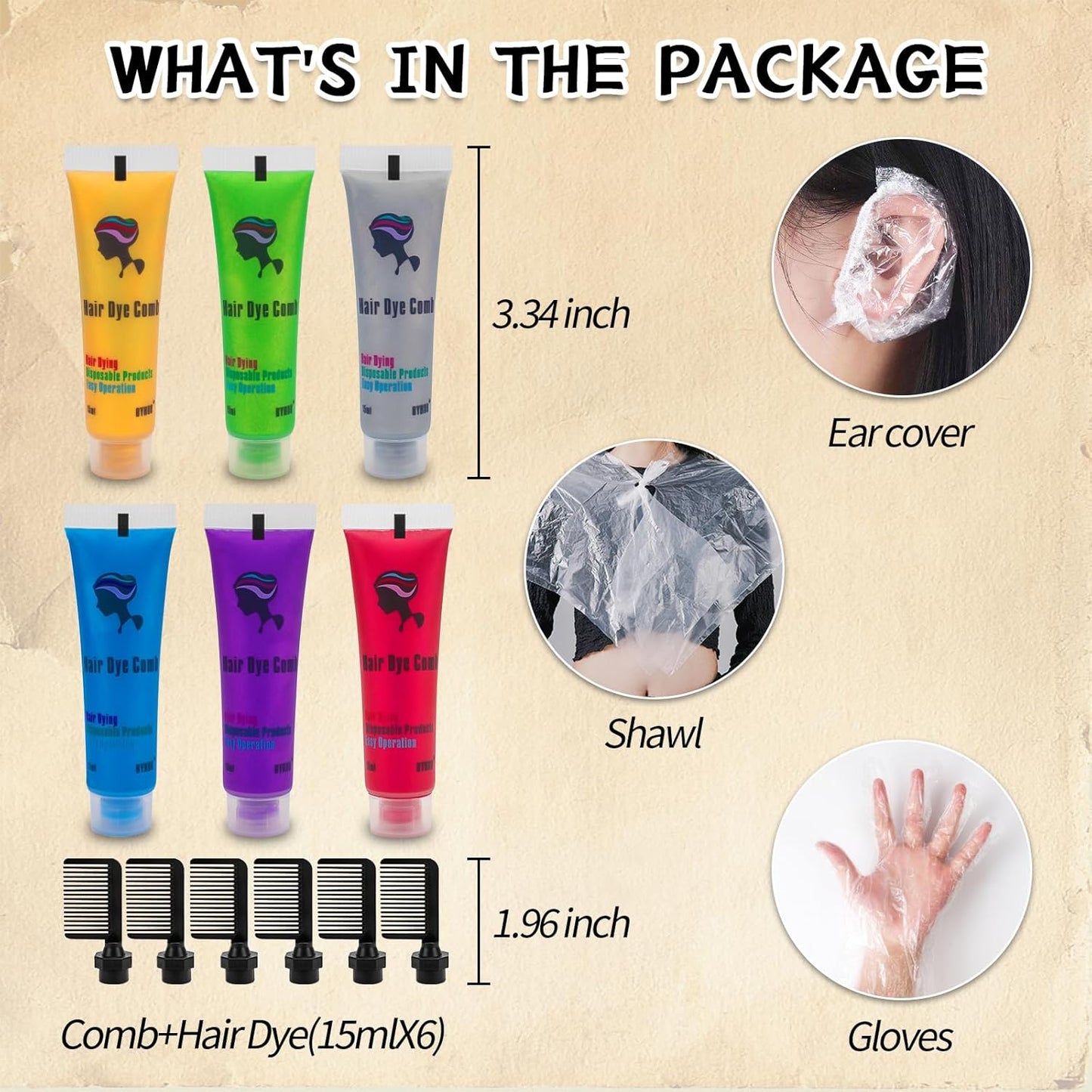 Byhoo 6PCS Temporary Hair Dye for Dark Hair, Hair Chalk for Girls, Kids Hair Dye, Washable Hair Color, Girl Gifts for 7-13 Year Old Girls Birthday