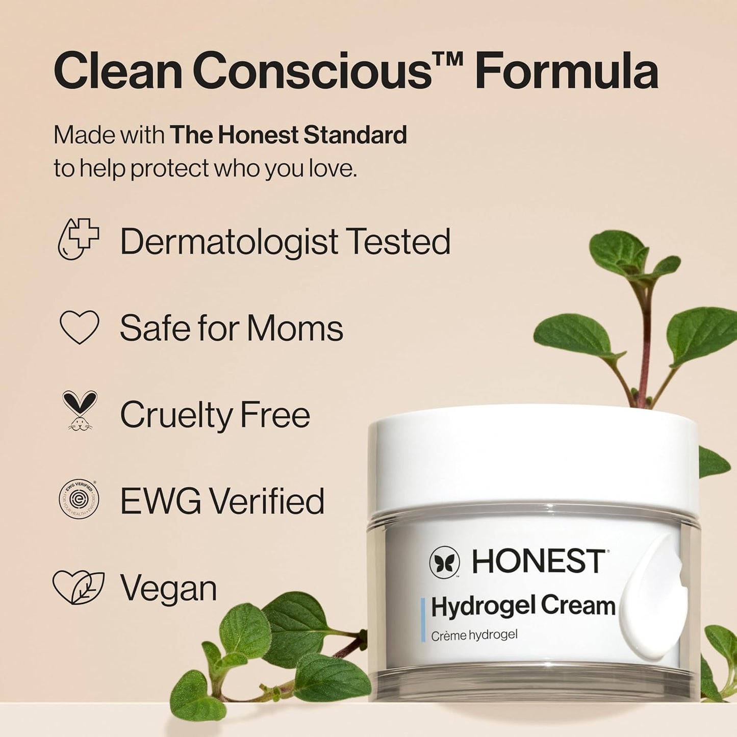 Honest Beauty Refill Pod for Full Size Hydrogel Cream | Lightweight, Moisturizing Water Cream | Gentle for Sensitive Skin, Fragrance Free, Vegan | 1.7 fl oz