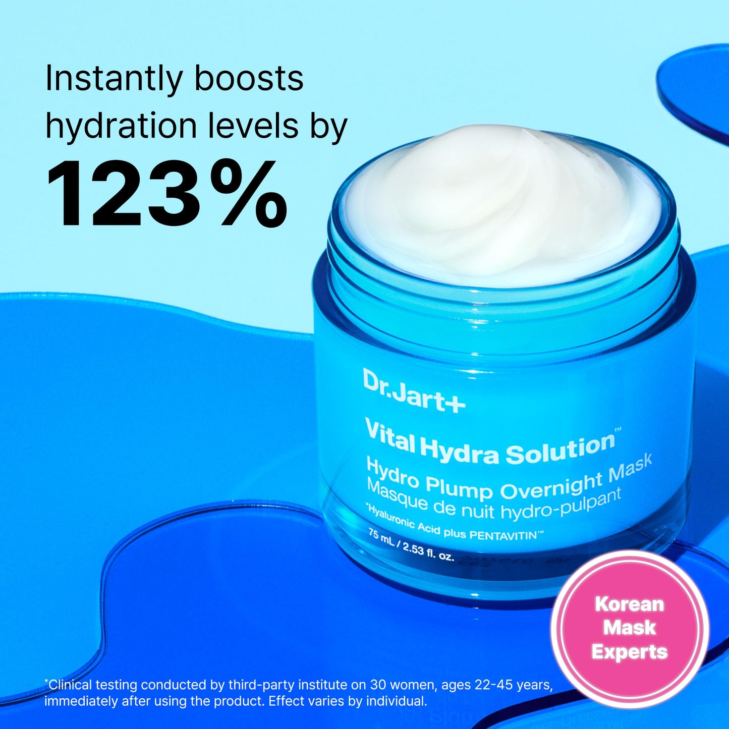 Dr.Jart+ Vital Hydra Solution Hydro Plump Overnight Korean Face Mask with Hyaluronic Acid for Glass