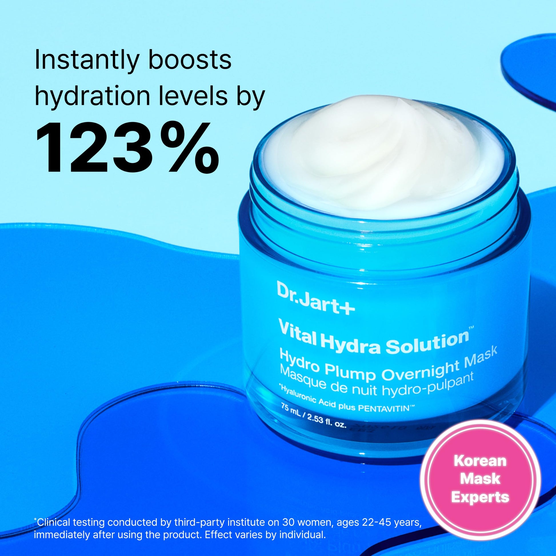 Dr.Jart+ Vital Hydra Solution Hydro Plump Overnight Korean Face Mask with Hyaluronic Acid for Glass