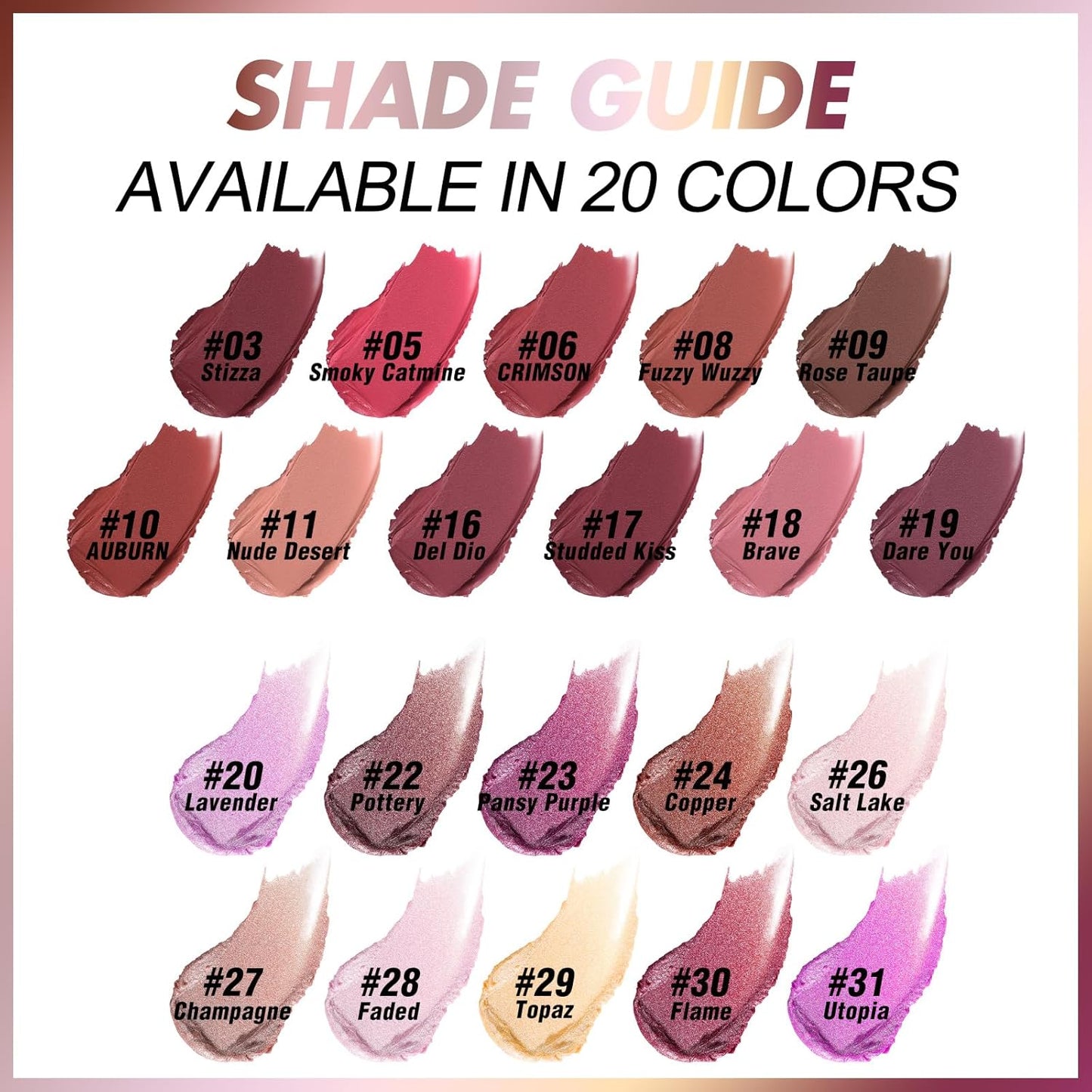 FOCALLURE Ultra Chic Matte Lipstick,Rich Vitamin E Lip Crayon,Lightweight Matte Color without Drying or Fading,Long Lasting Waterproof Lips Makeup,STUDDED KISS