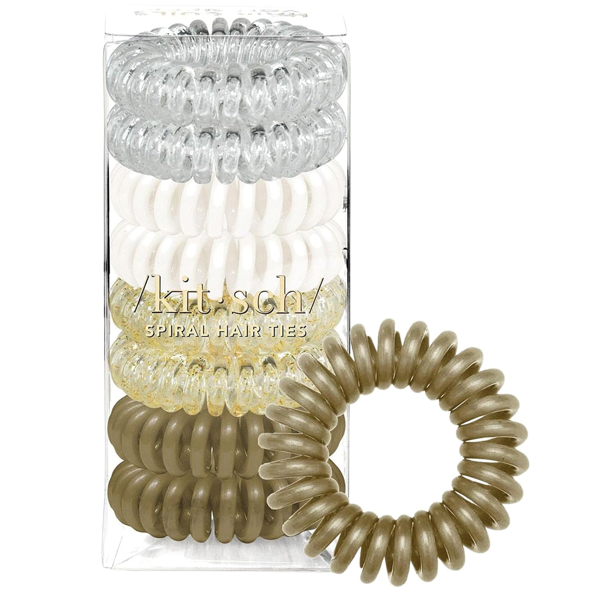 Kitsch Spiral Hair Ties for Women - Durable Hair Accessories - Blonde, 8pcs
