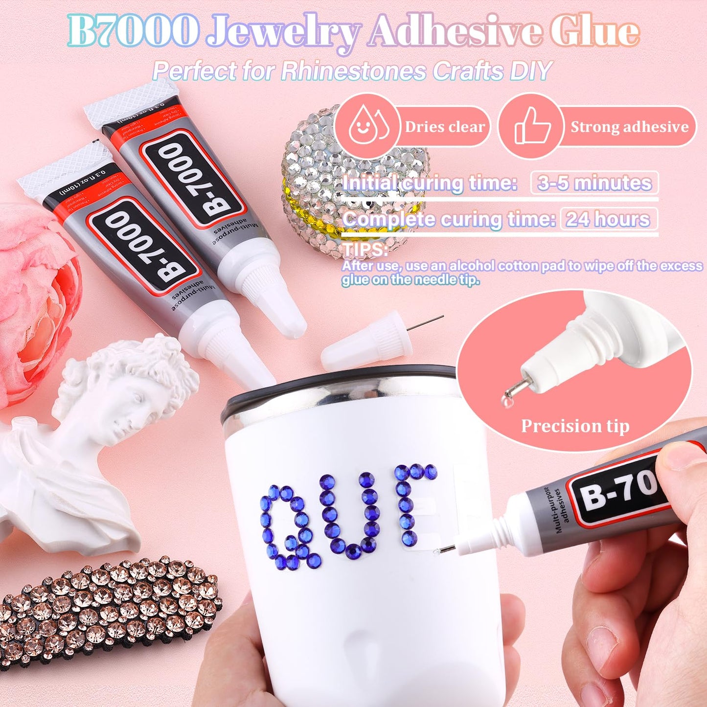 30000Pcs Resin Royal Blue Rhinestones for Bedazzling Crafting with b7000 Jewelry Glue, Bulk Flatback Gems Bedazzler Kit for Crafts Clothes Shoes Fabric Nail Diamond Art, Assorted Size 2/3/4/5/6mm