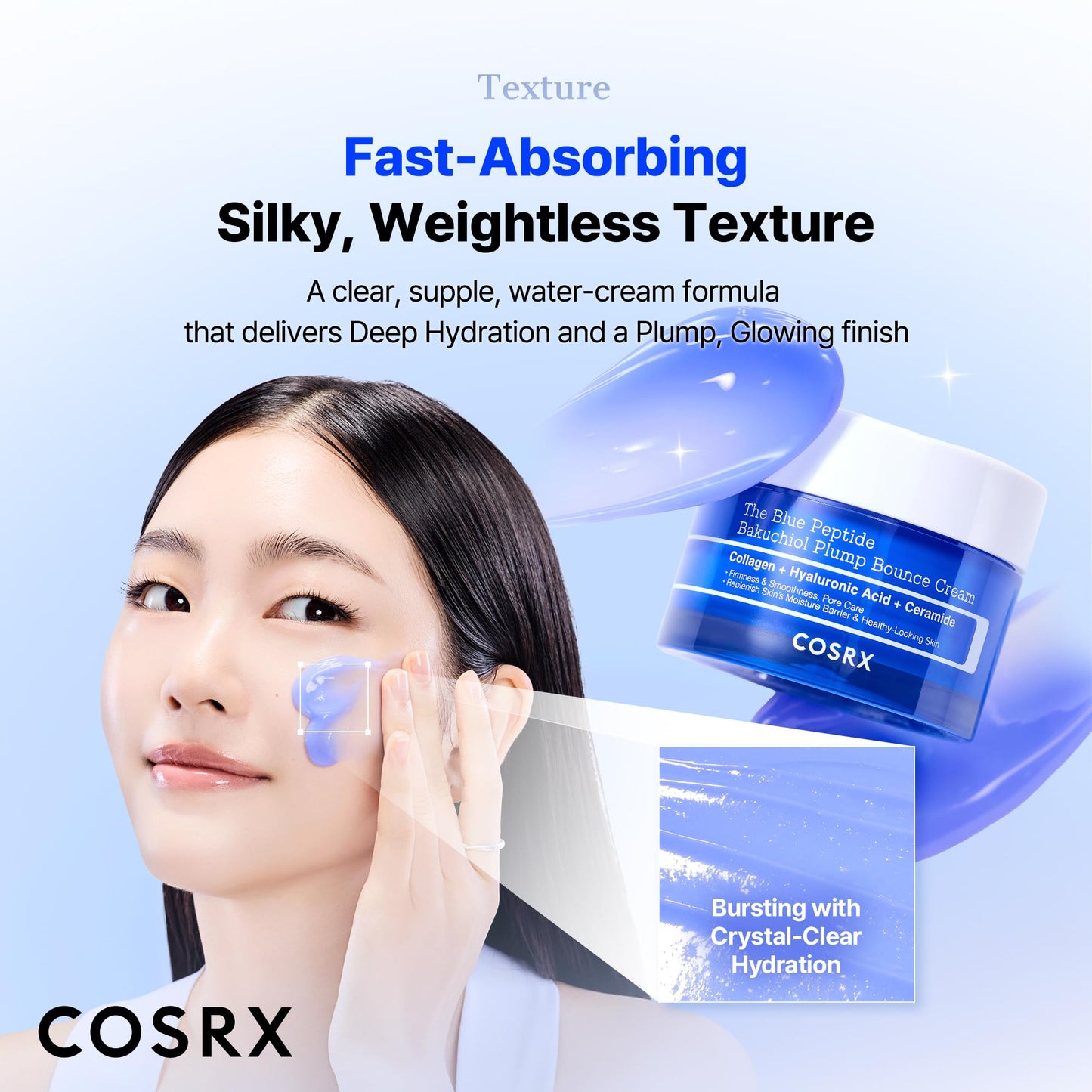 COSRX The Blue Copper Peptide Bakuchiol Cream, Korean Anti-Aging, 1.76 oz