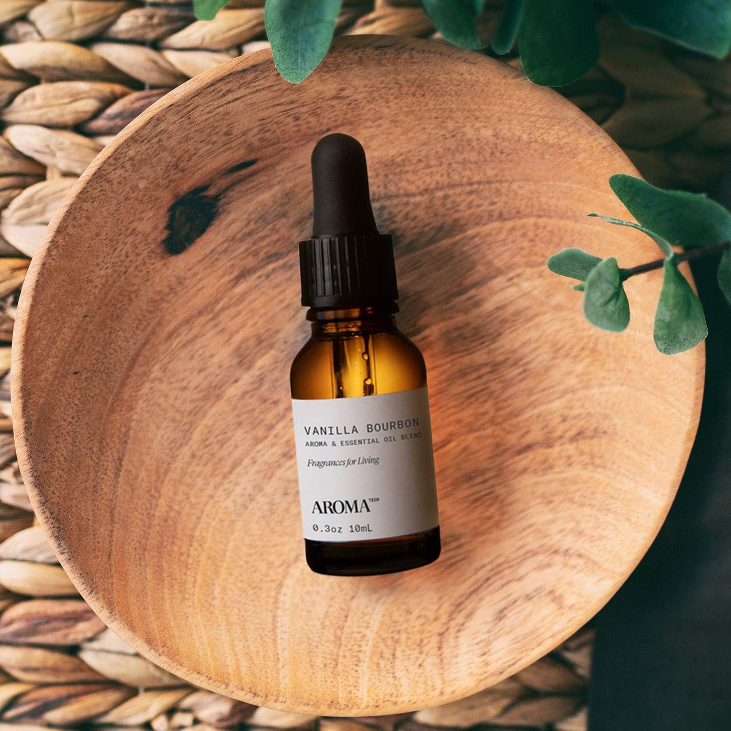 AromaTech Vanilla Bourbon Aroma Essential Oil Blend: Luxury Hotel Inspired Aromatherapy with Vanilla Bean, Bourbon & Oak Barrel for Ultrasonic Diffusers & Nebulizers - 0.3 fl oz, 10 mL