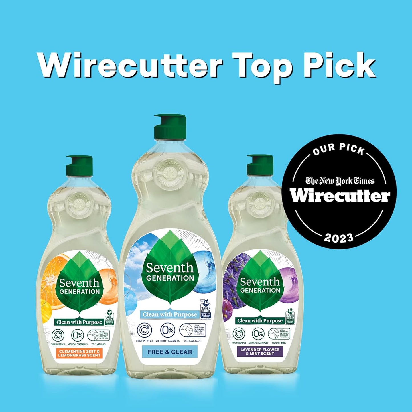 Seventh Generation Dish Liquid Soap Free & Clear liquid soap Pack of 6 Dishwashing Soap Dish Soap for sensitive skin 19 oz