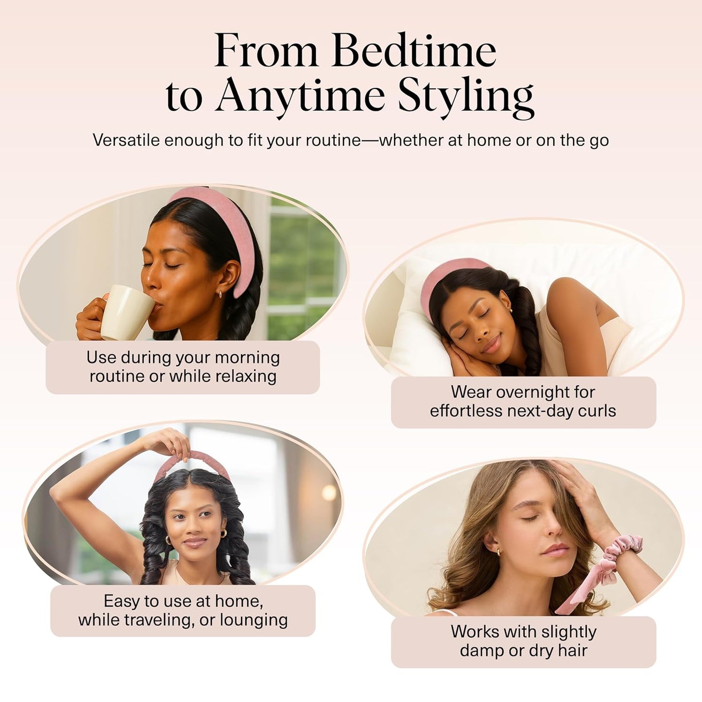 Kitsch Velvet Heatless Curling Set – Hair Curler to Sleep In for Heatless Curls Overnight - Heatless Hair Curler for Women – No Heat Damage Hair Styling Tool with 2 Velvet Scrunchies – Terracotta