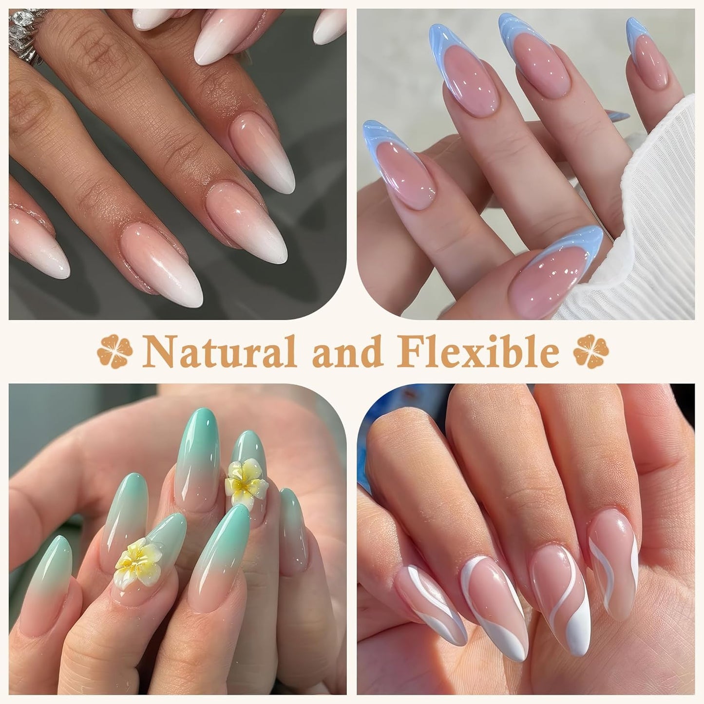 Almond Gel Nail Tips: 360pcs Pre-Shaped Medium Nail Tips Almond Shape Acrylic Fake Nails Half Matte Full Cover Press On Nails for Extension Home DIY Salon 12 Sizes