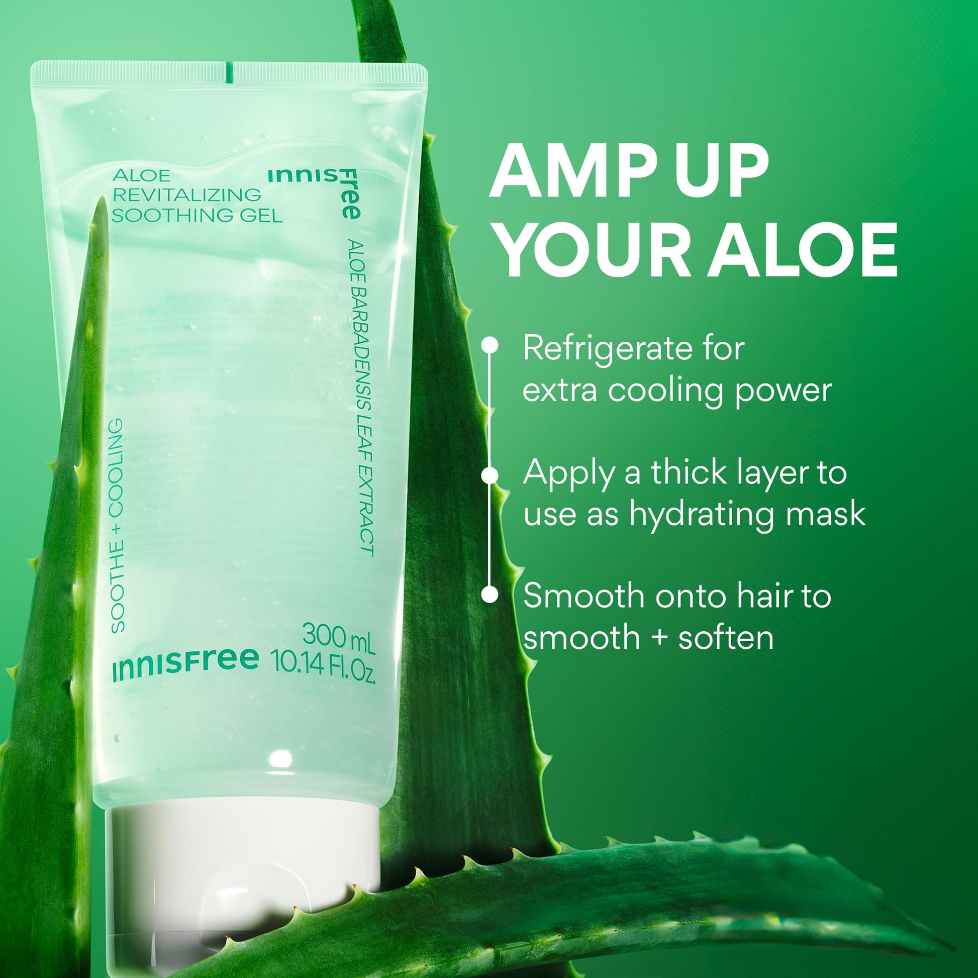 innisfree Aloe Vitalizing Soothing Gel | Hydrating Korean Face and Body Moisturizer | Soothe