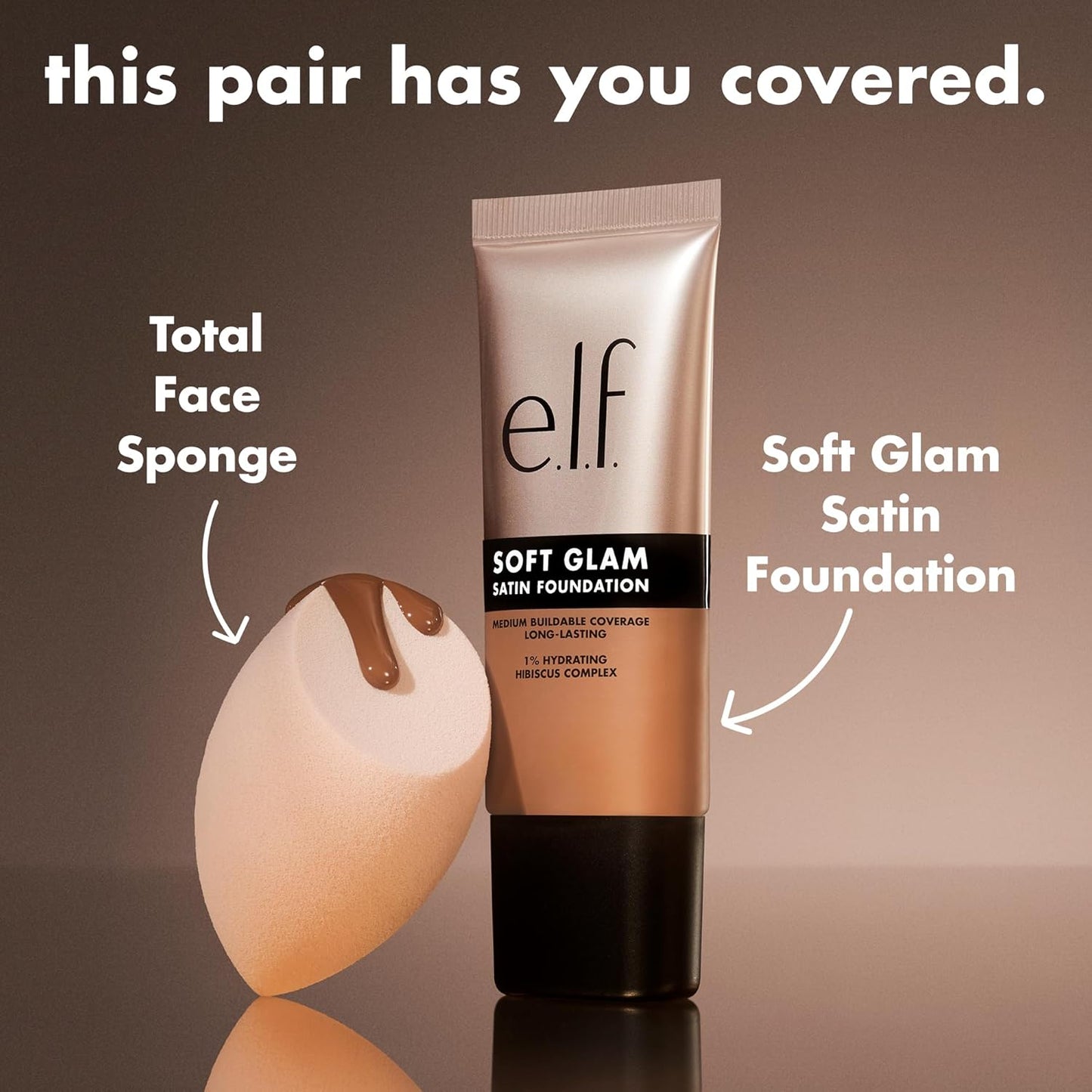 e.l.f. Soft Glam Foundation, Medium Coverage, Long-Lasting & Buildable Foundation For A Smooth, Satin Finish, Vegan & Cruelty-Free, 35 Medium Cool