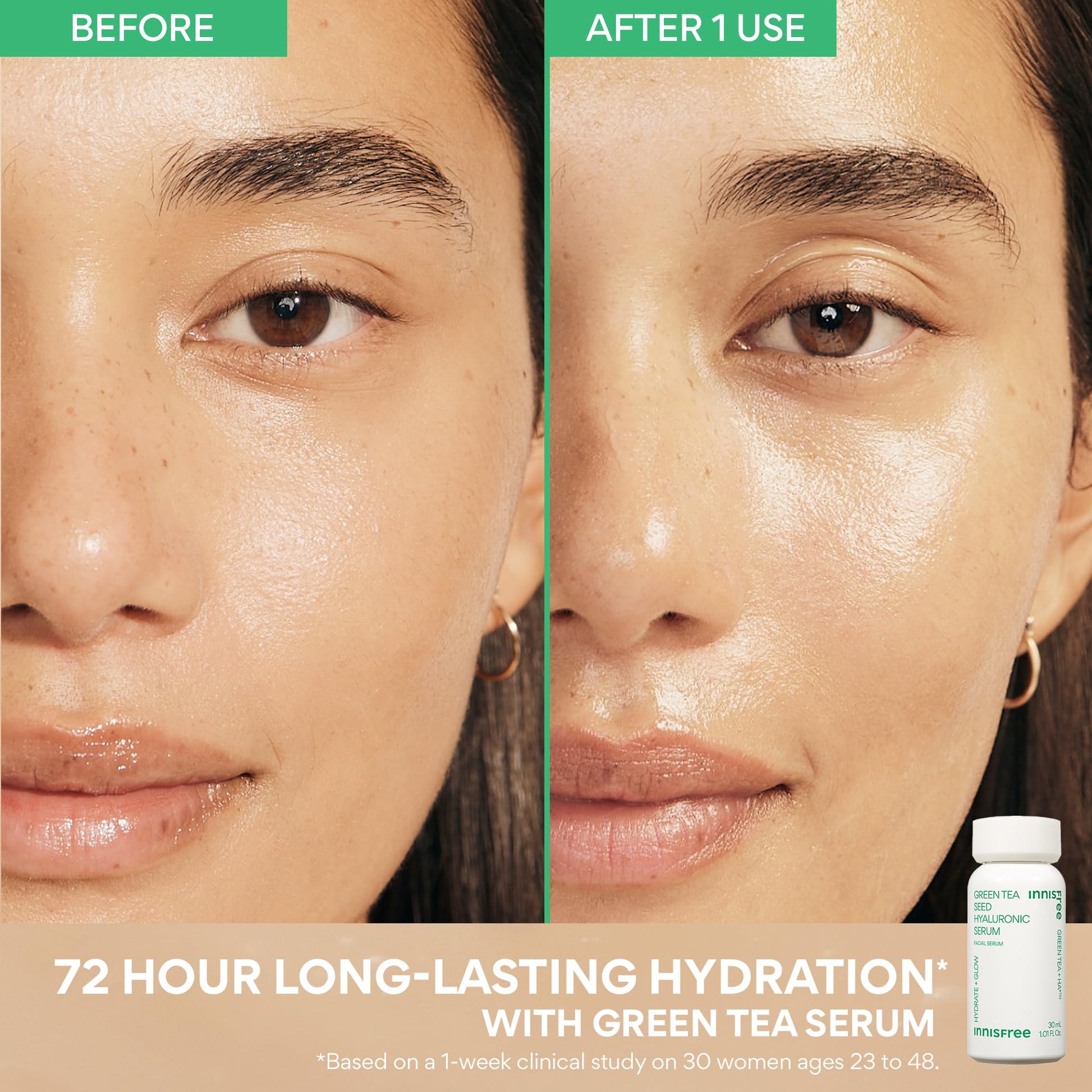 Innisfree Hydrate + Protect Set | Korean Skincare Set with Hydrating Green Tea Serum, Moisturizing