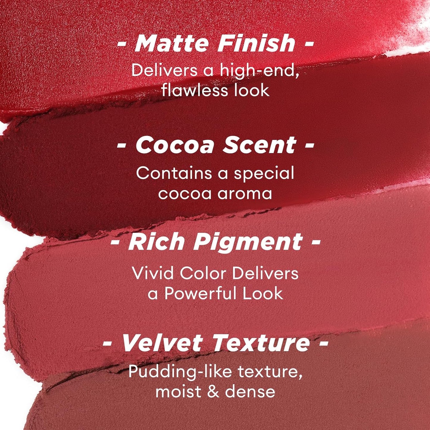 ITY Velvet Matte Finish Lip Stain-Mousse Textured Pudding Pot Lip Clay, Red Shade, Dual-Use as Lipstick and Blush, Conceals Lip Lines, Rich Pigment, 0.21 oz (6g) in Red Velvet