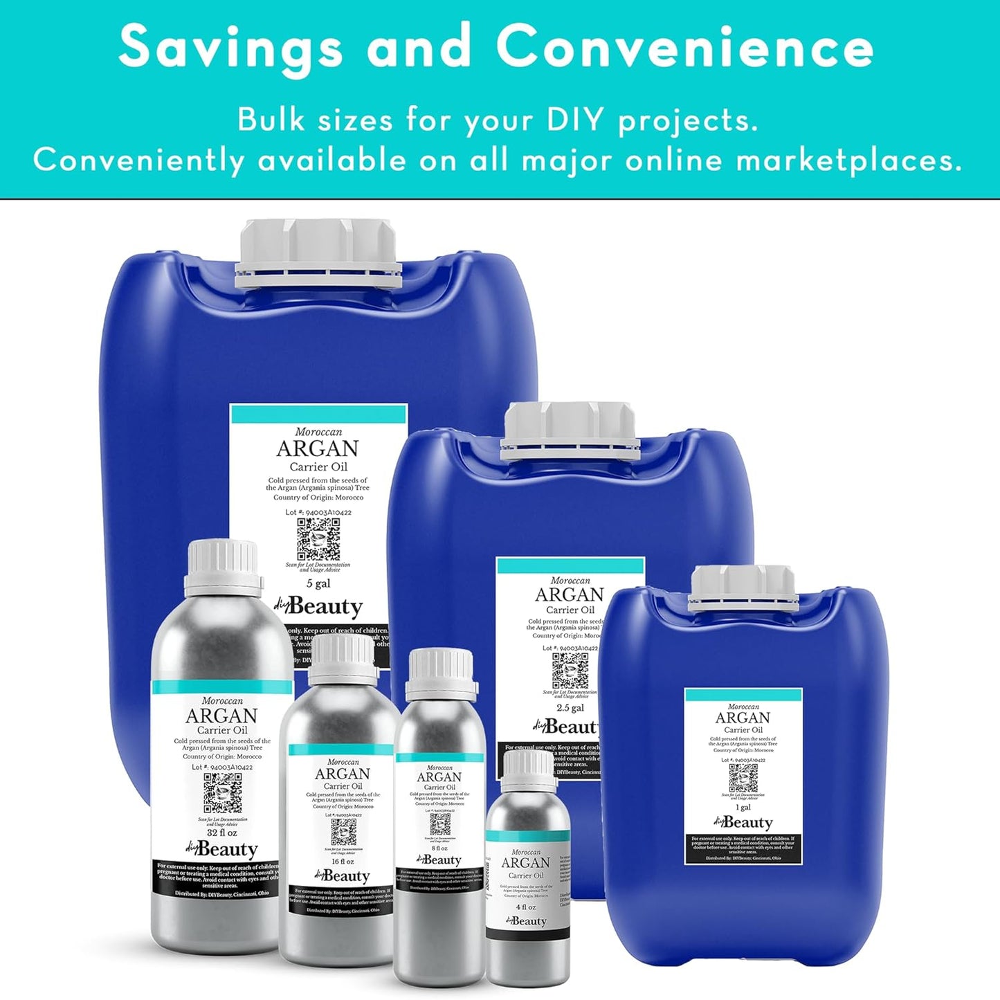 Bulk Argan Oil - Large 5 Gallon Jerrican - Natural, Cold Pressed, 100 Percent Pure Argan Oil for Homemade Hair, Face and Skin Products - Light Aceite de Argan Carrier Oil