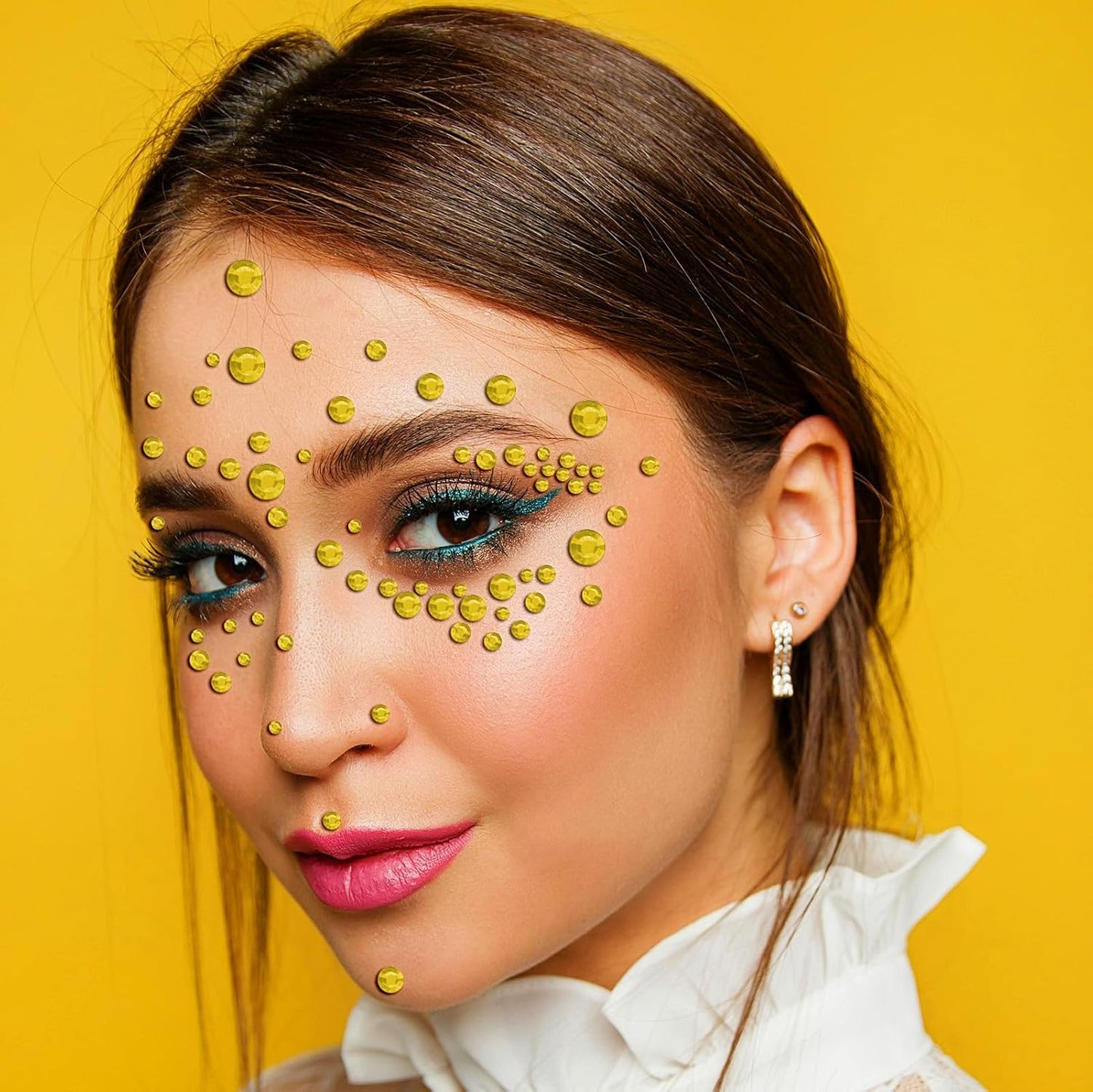 3555 Pieces Face Gem Stickers Self Adhesive Rhinestone Stickers for Crafts 3/4/5/6/8 MM Face Jewels Stickers Diamond Nail Gems Stick on for Face Eye Hair Body Makeup DIY Craft 5 Sizes