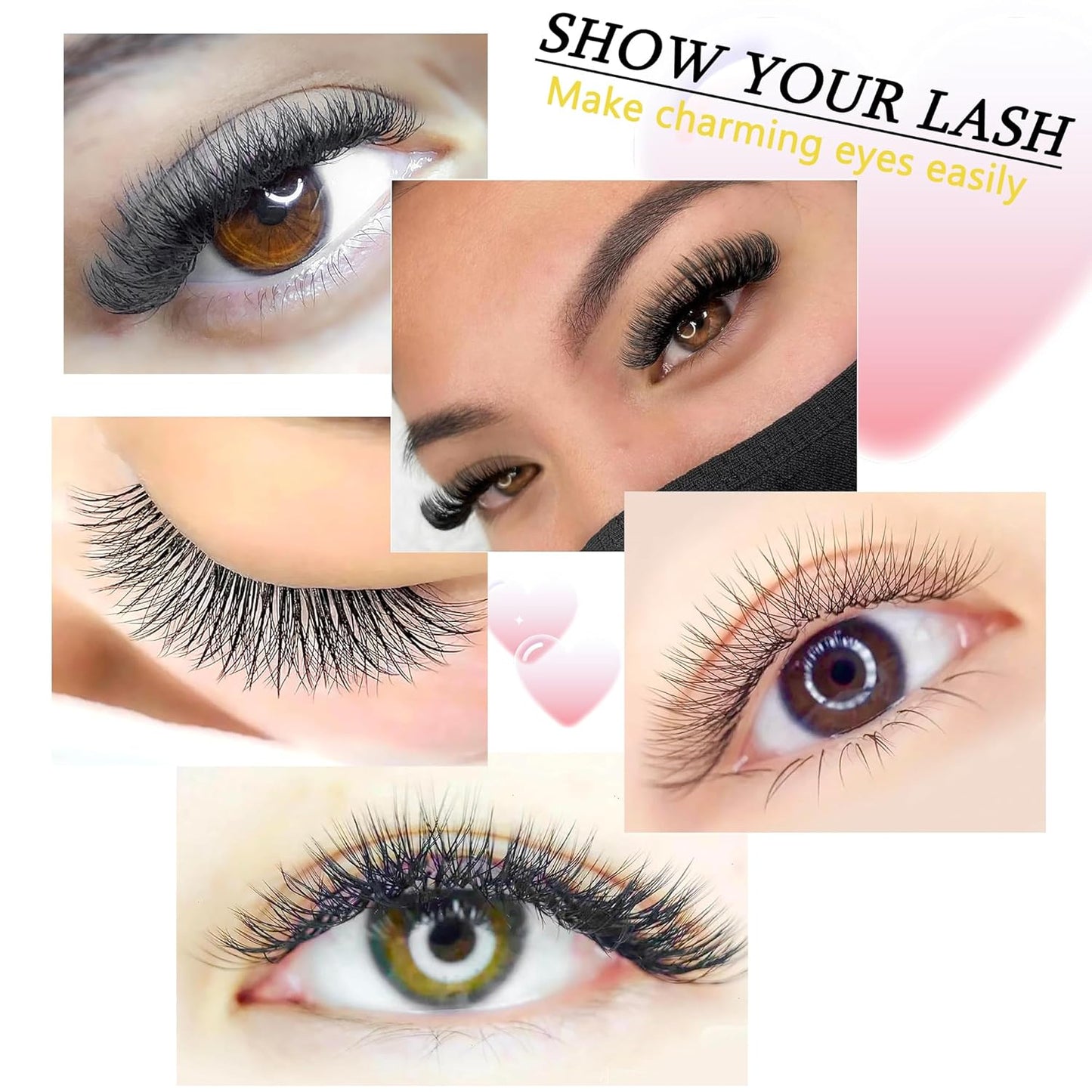 W Lash Extensions 4D Eyelash Extensions W Shape 0.07mm Thickness L Curl 15mm Premade Fans W Lashes Individual Lashes Matte Black 12 Rows False Eyelashes Volume Lashes(W-4D-0.07-L,15mm)