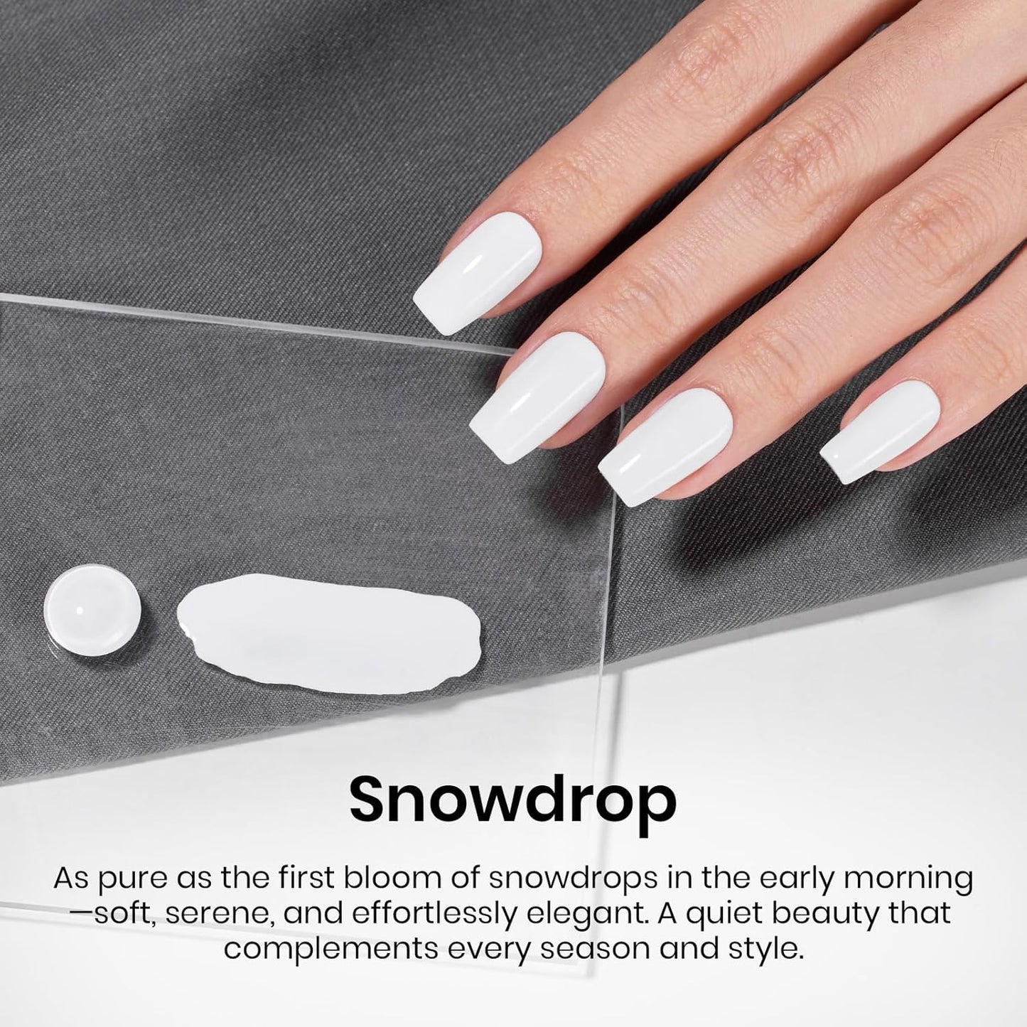 Beetles White Gel Nail Polish,15ml French UV Nail Polish Soak Off Nail Art Manicure Salon DIY Design Home Snowdrop Gift for Woman Colorful Bottle Gel