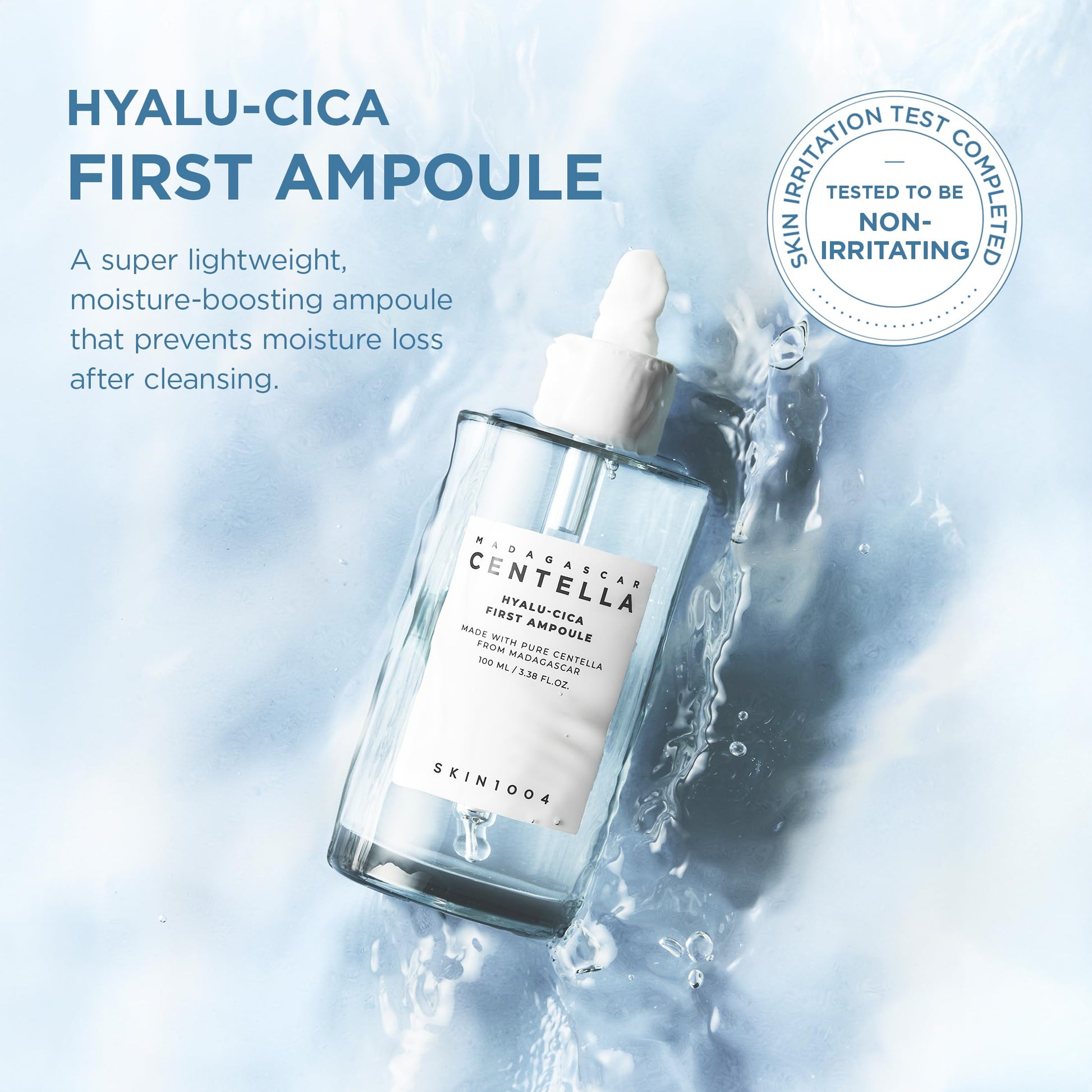 SKIN1004 Hyalu-Cica First Ampoule, Korean Serum for Face with Hyaluronic Acid & Centella, Facial