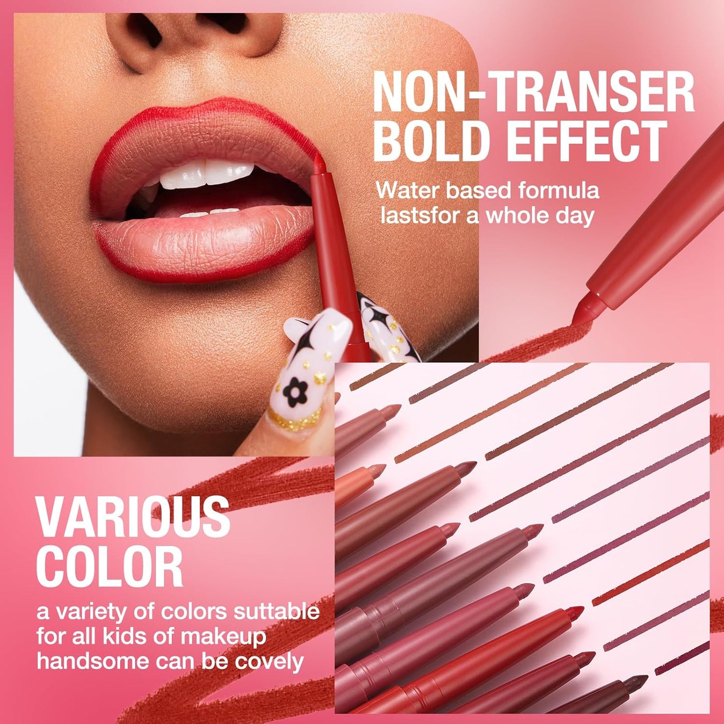 LANGMANNI 8Pcs Sculpting Matte Velvet Lip Liner Set,Smooth Creamy Texture,Waterproof And High Pigmented For Girls Daily Application Lip Makeup(5+6+7+8+9+10+11+12)