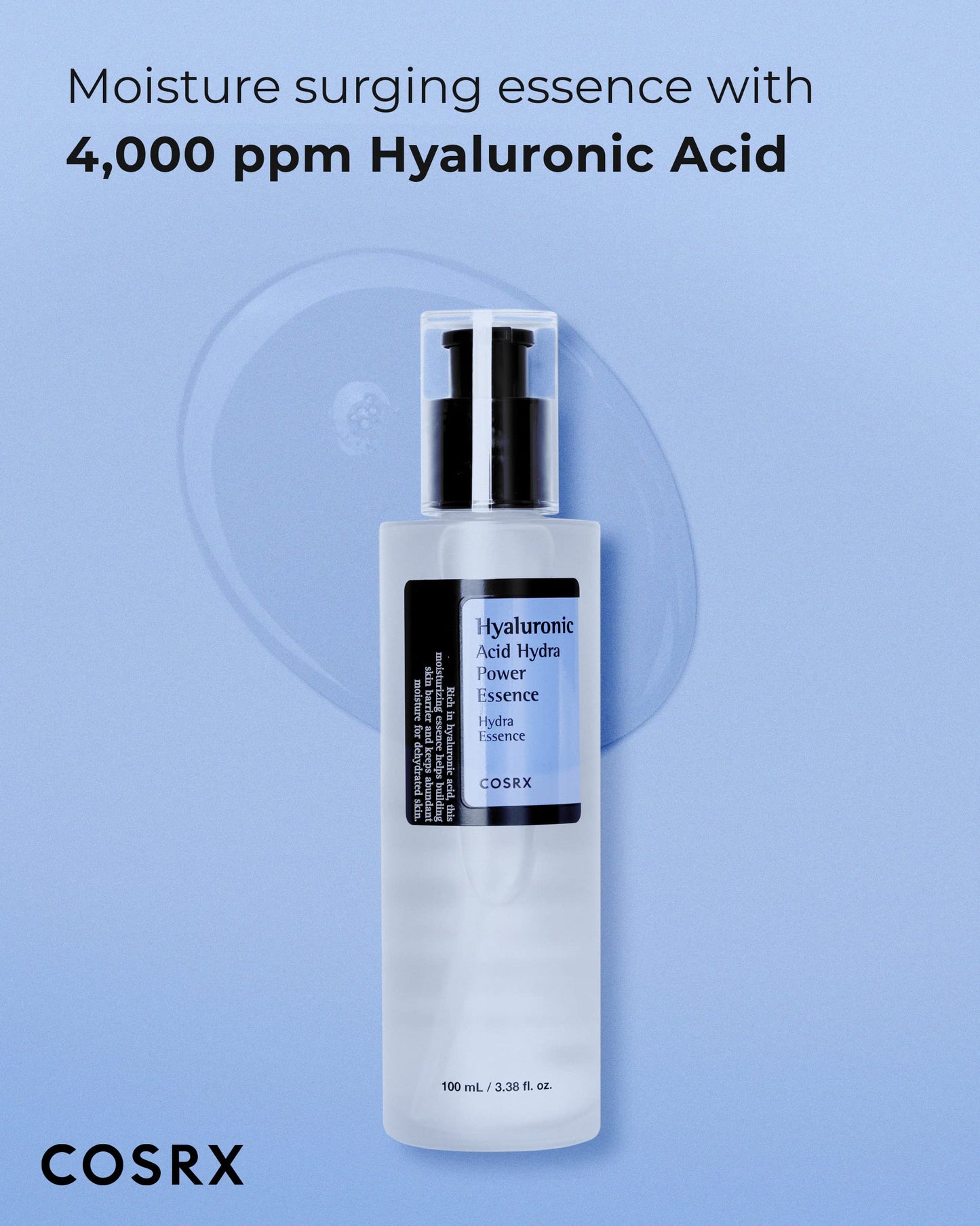 COSRX 4,000ppm Hyaluronic Acid Power Toner, Instant Hydrating, 3.38 fl.oz