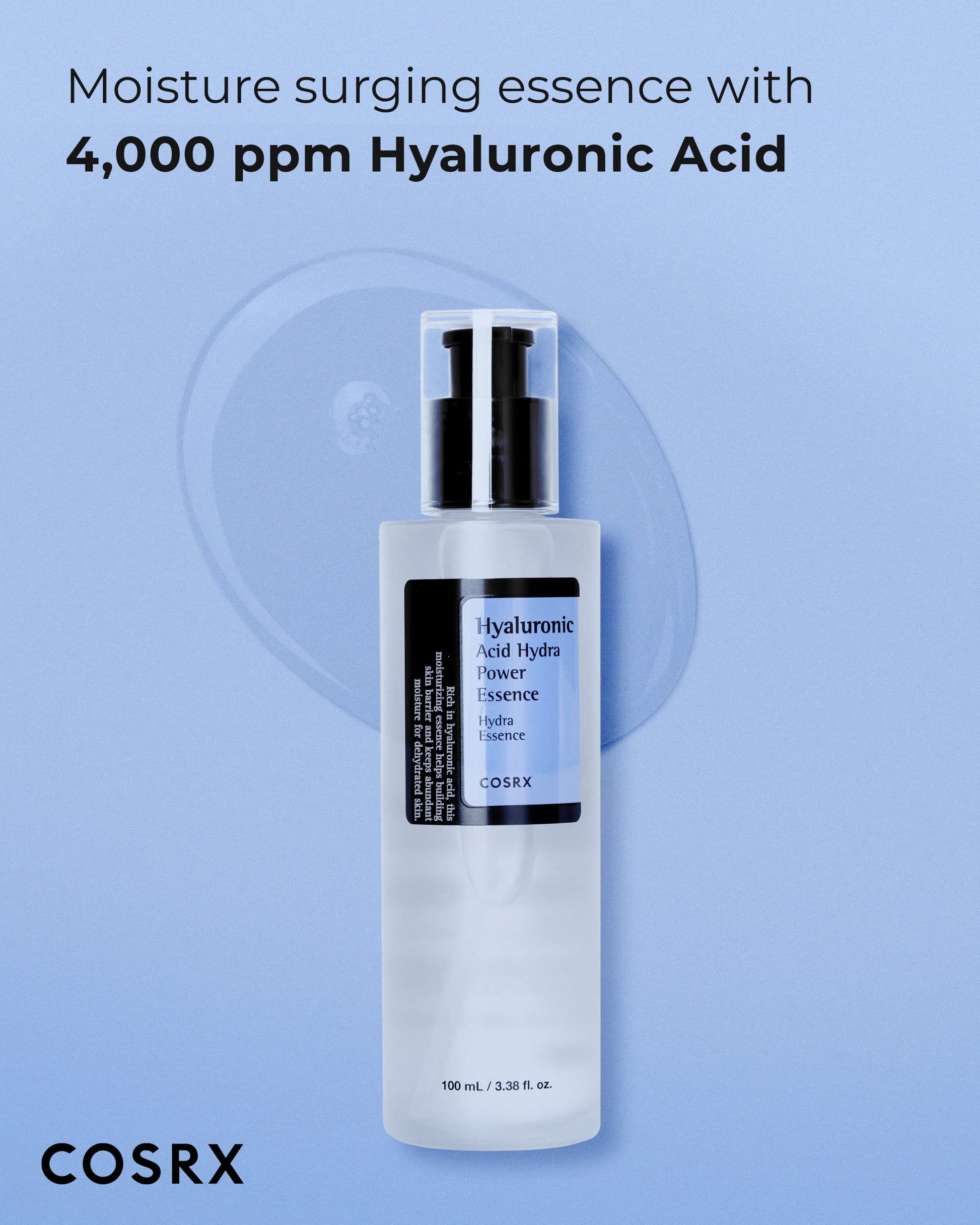 COSRX 4,000ppm Hyaluronic Acid Power Toner, Instant Hydrating, 3.38 fl.oz
