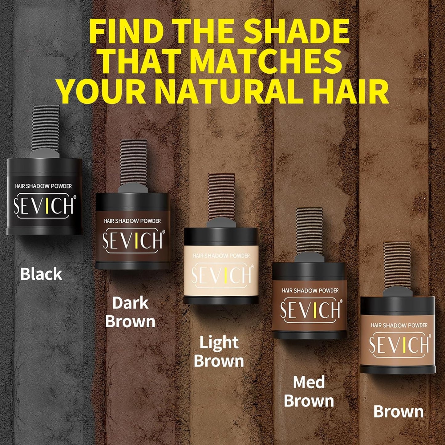 Sevich Hairline Powder 10g Large Capacity,Instantly Conceals Hair Loss,Root Touch up Powder,Hair Shadow Toppers for Women & Men Thinning Gray Hair,48H Makeup Lasting,1 Box = 2.5 Boxes,Light Brown