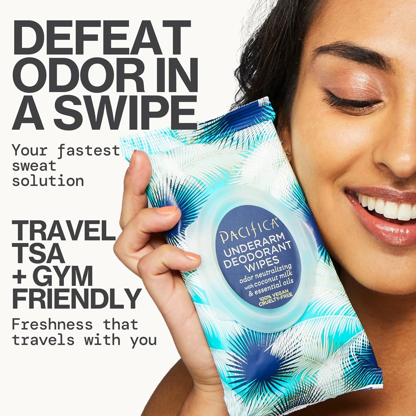 Pacifica Beauty Coconut Milk & Essential Oils Underarm Deodorant Wipes, Helps Remove Odor, Aluminum-Free, Vegan & Cruelty-Free, 30 Wipes (4-Pack)