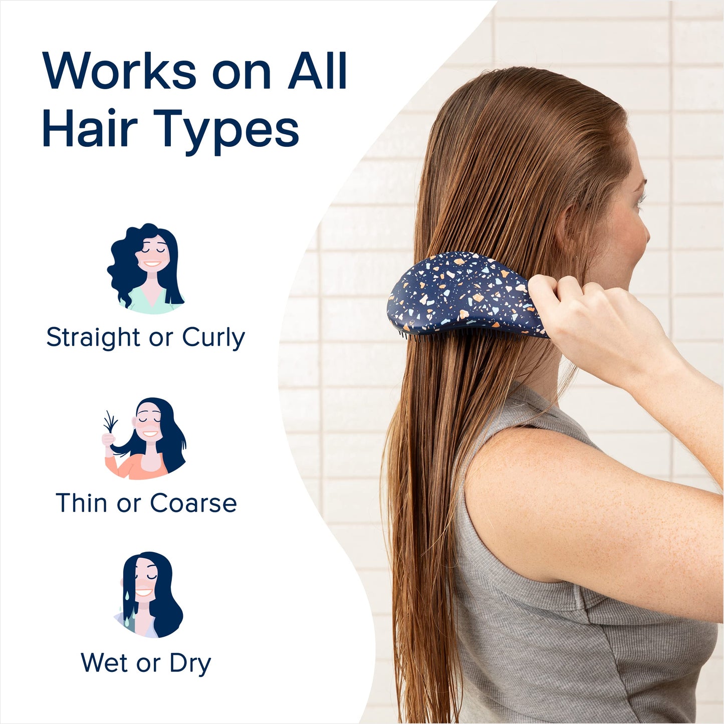 Crave Naturals Glide Thru Detangling Hair Brushes for Women - Detangler Brush for Curly or