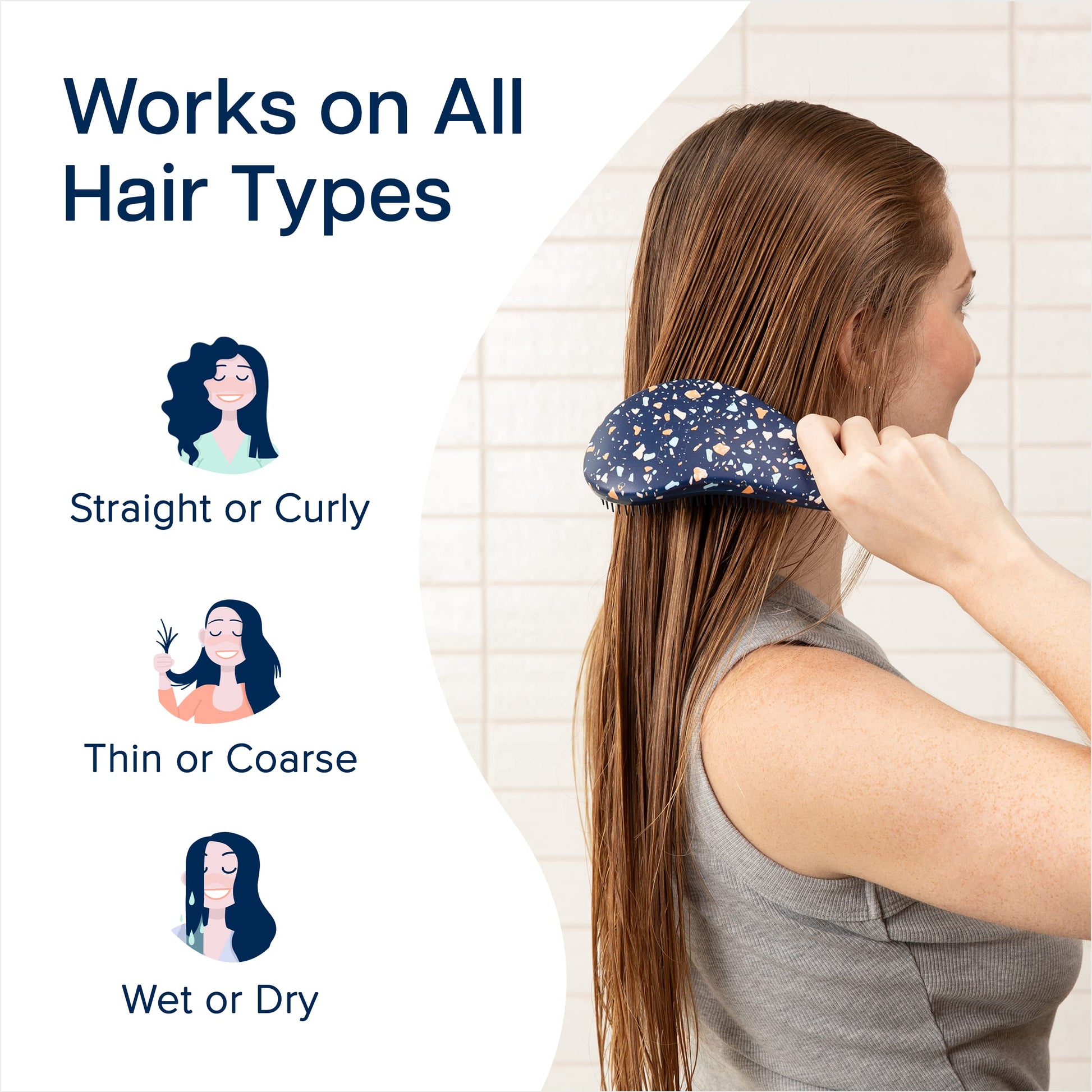 Crave Naturals Glide Thru Detangling Hair Brushes for Women - Detangler Brush for Curly or